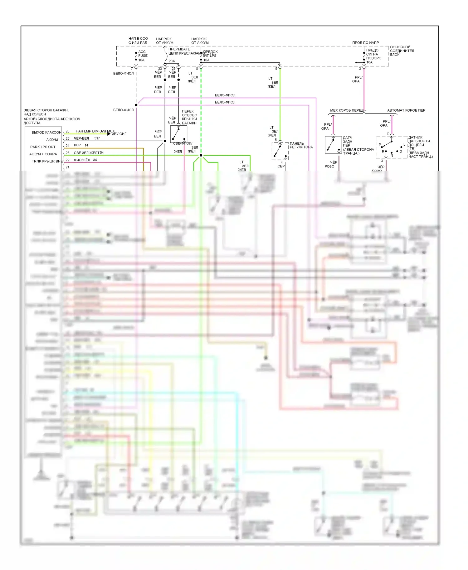 Cougar Mercury VII (1989-1997): Электросхема бесключевого доступа 