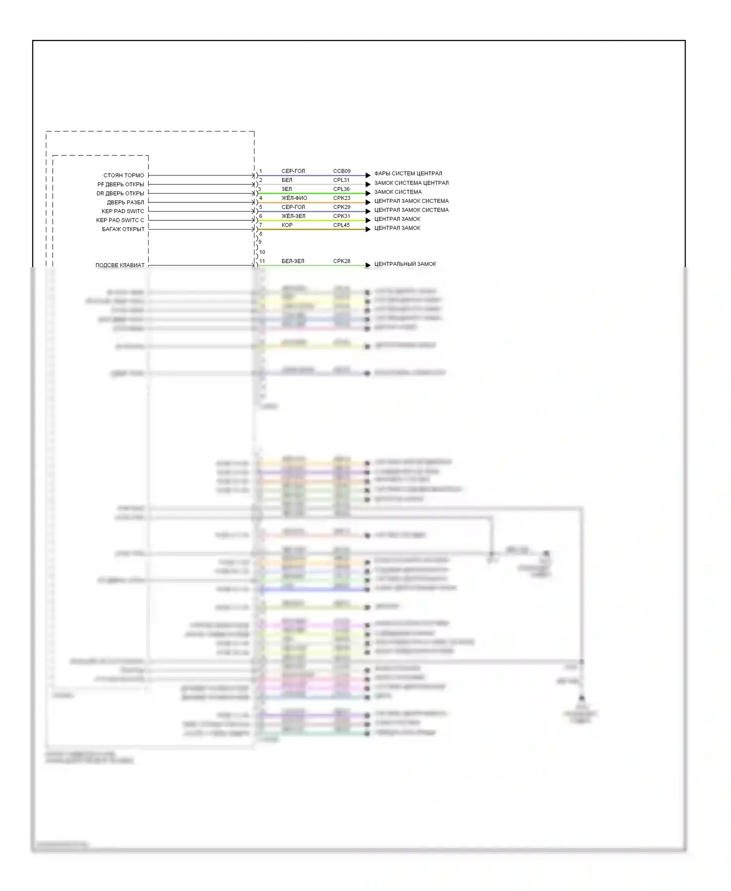 Mariner Mercury II (2007-2010): Электросхема блоков управления кузовом, за исключением гибридного (2 из 3) 