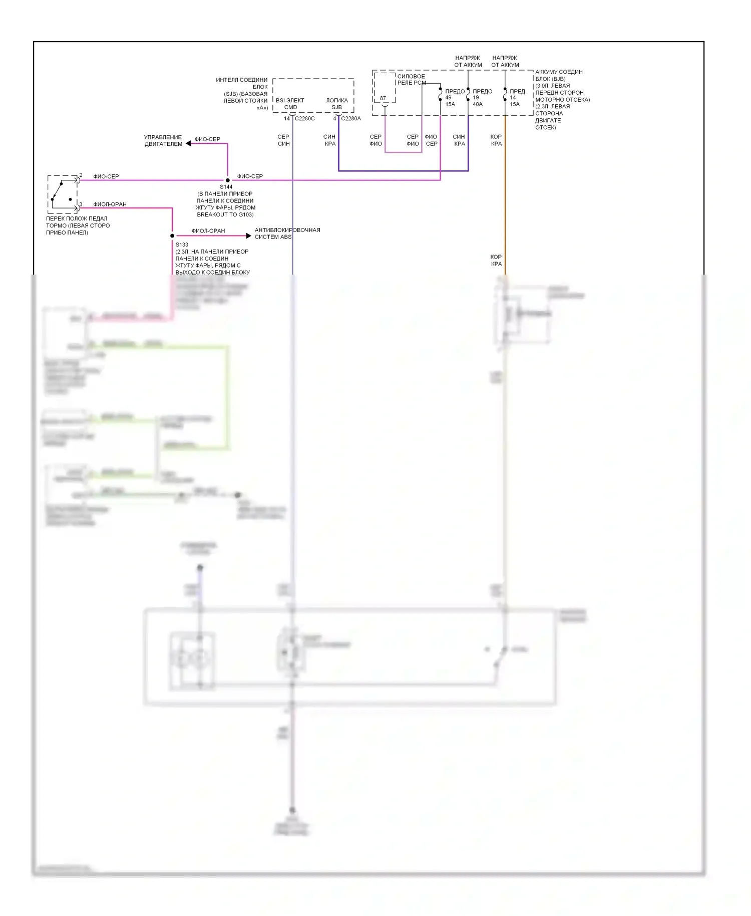 Milan Mercury I (2005-2010): Электросхема блокировки селектора 