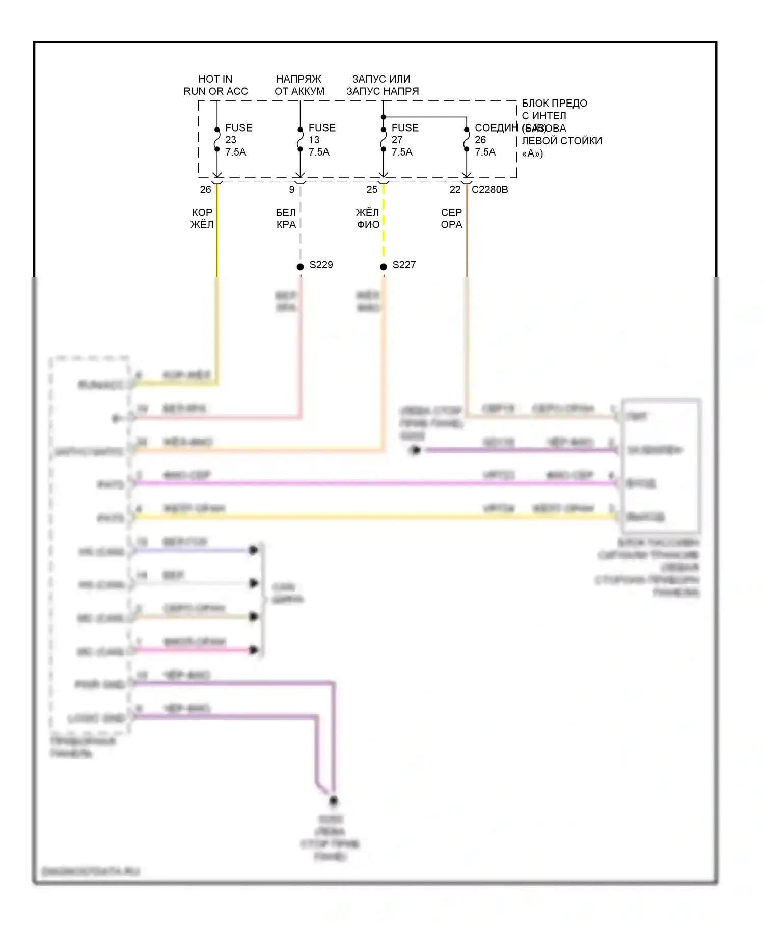 Milan Mercury I (2005-2010): Пассивная сигнализации электросхема 