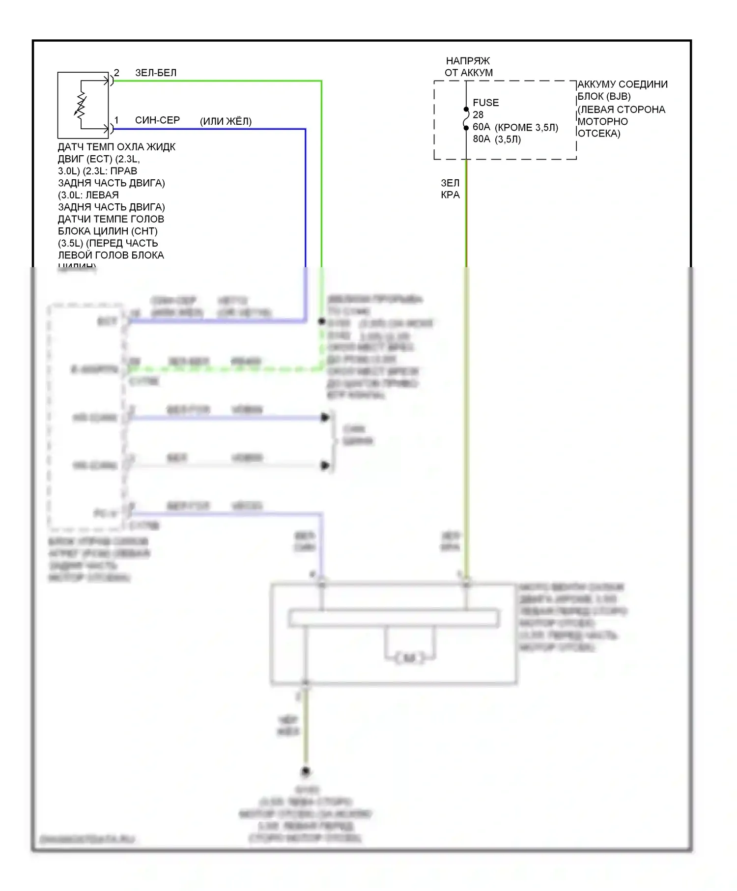 Milan Mercury I (2005-2010): Электросхема вентилятора охлаждения 