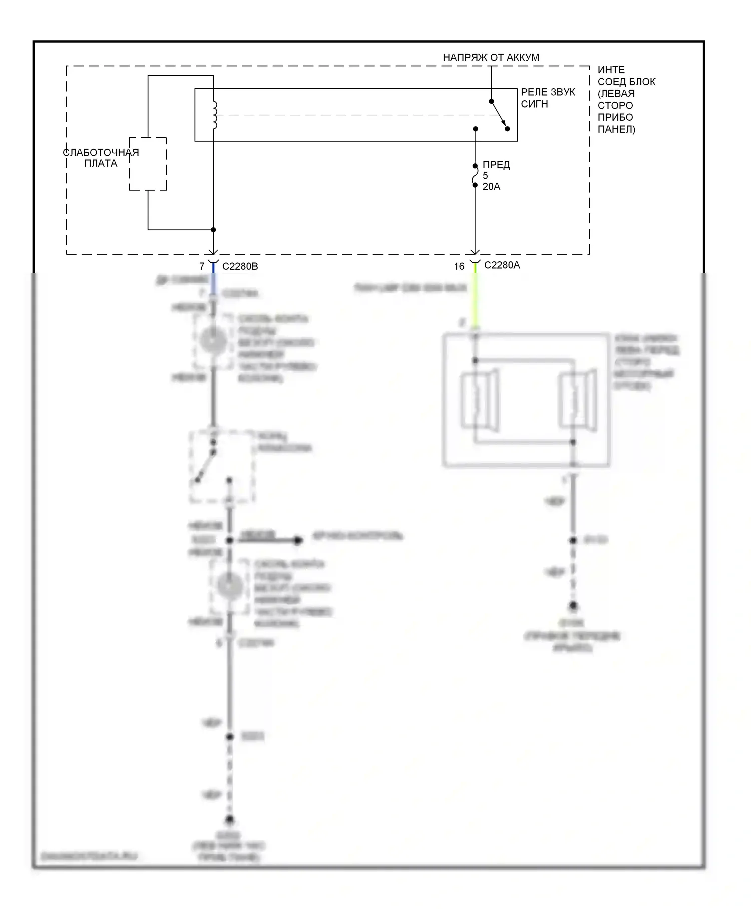 Montego Mercury III (2004-2007): Электросхема клаксона 