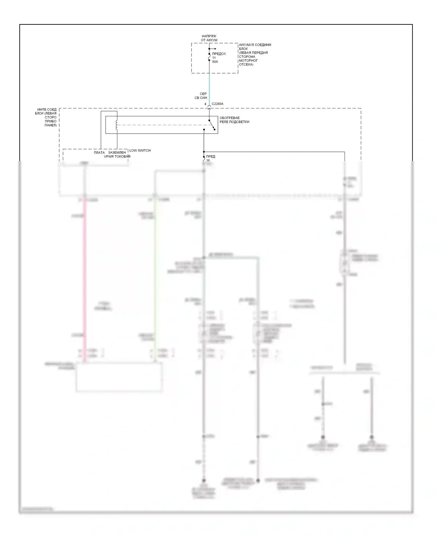 Montego Mercury III (2004-2007): Электросхема подогрева стекол 
