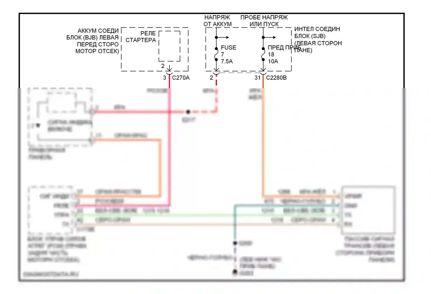 Montego Mercury III (2004-2007): Пассивная сигнализации электросхема 