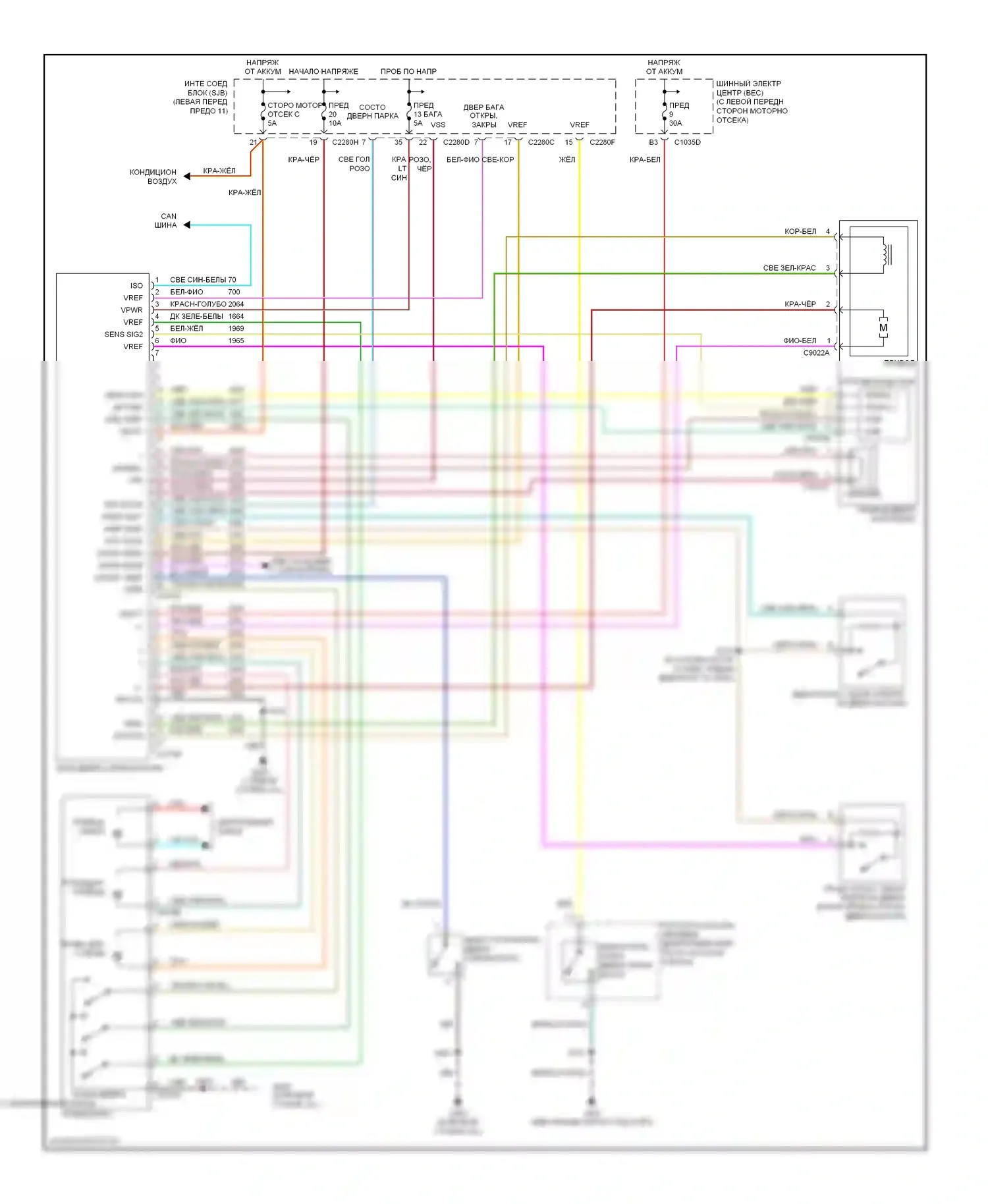 Monterey Mercury VIII (2003-2007): Электросхема двери силового багажника 