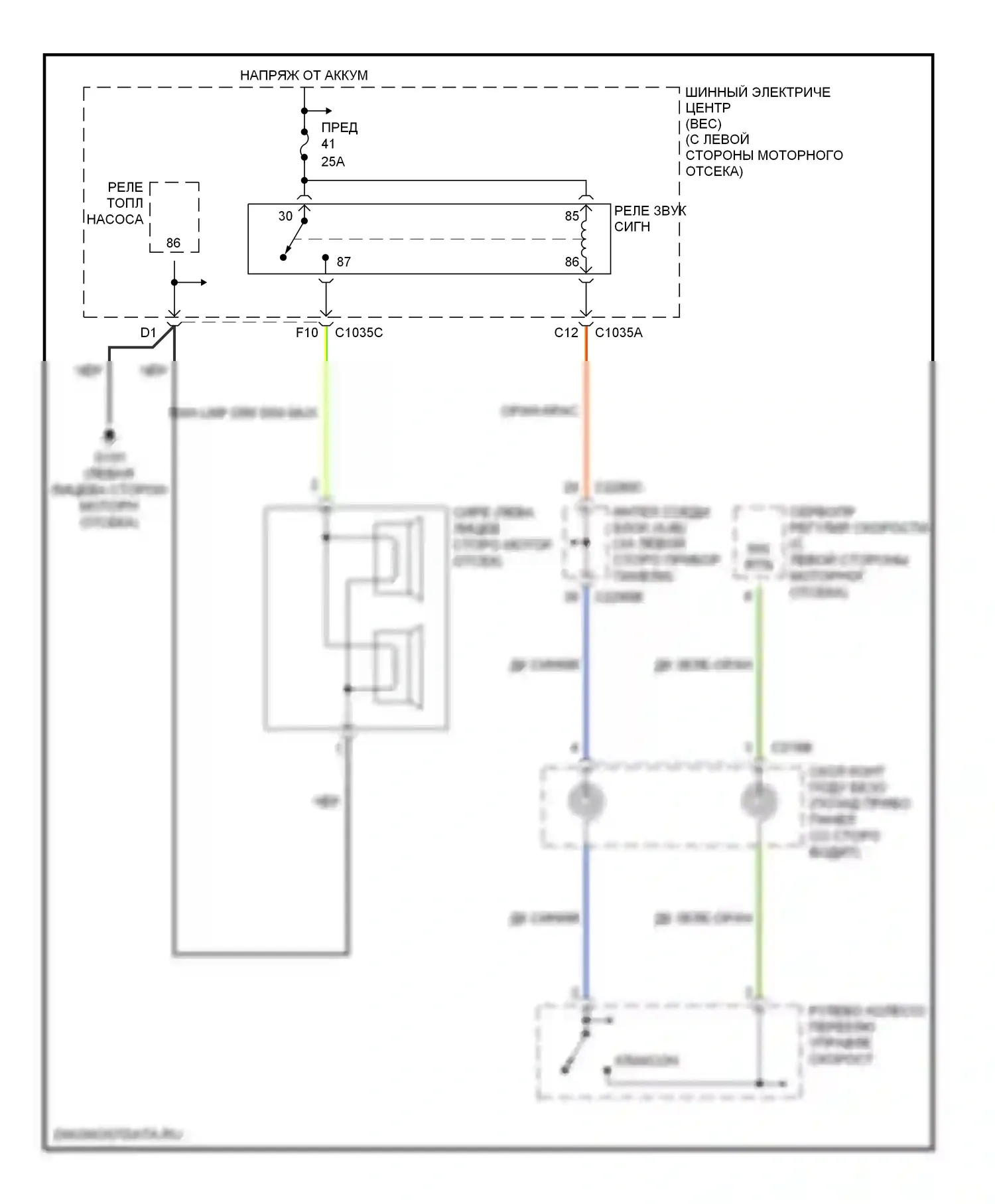 Monterey Mercury VIII (2003-2007): Электросхема клаксона 