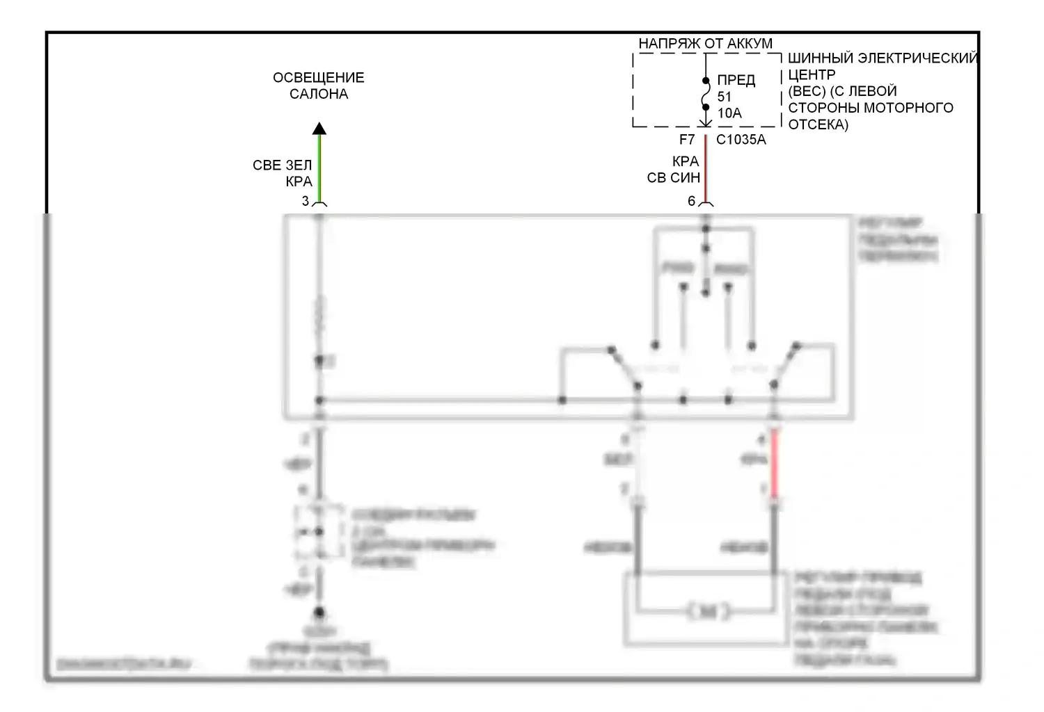 Monterey Mercury VIII (2003-2007): Электросхема регулируемой педали 