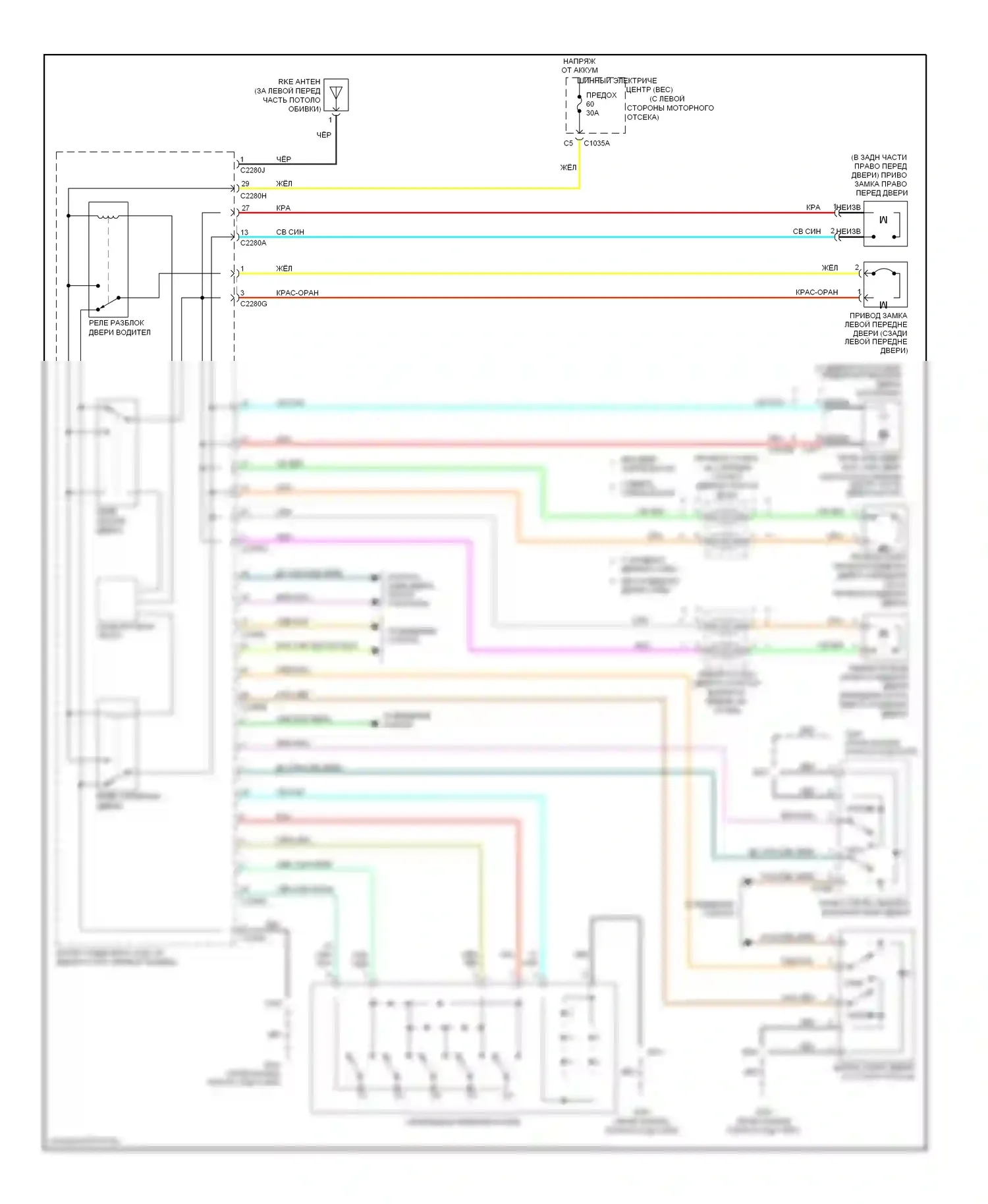 Monterey Mercury VIII (2003-2007): Электросхема центрального замка 