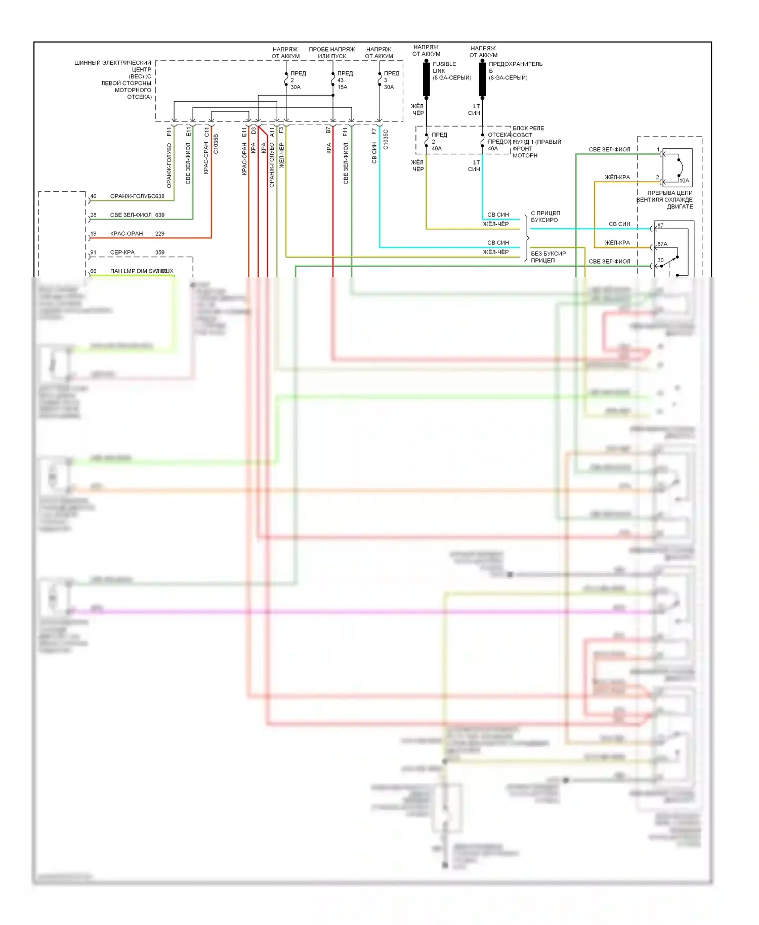 Monterey Mercury VIII (2003-2007): Электросхема вентилятора охлаждения 