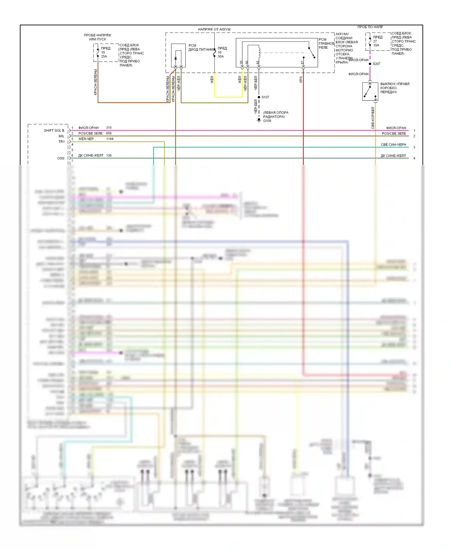 Mountaineer Mercury I рестайлинг (1997-2001): Электросхема двигателя 4.0l sohcs (1 из 4) 