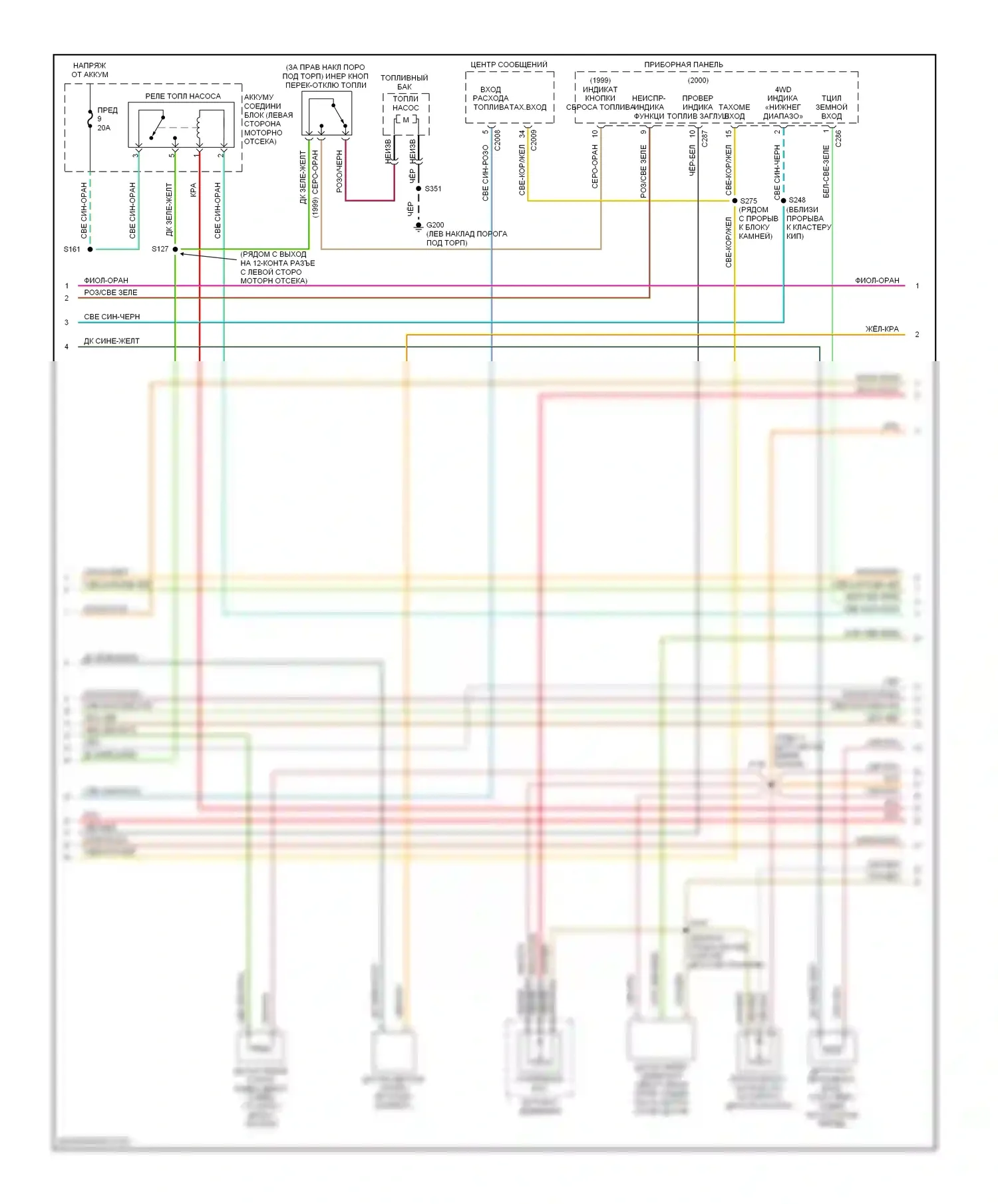 Mountaineer Mercury I рестайлинг (1997-2001): Электросхема двигателя 4.0l sohcs (2 из 4) 