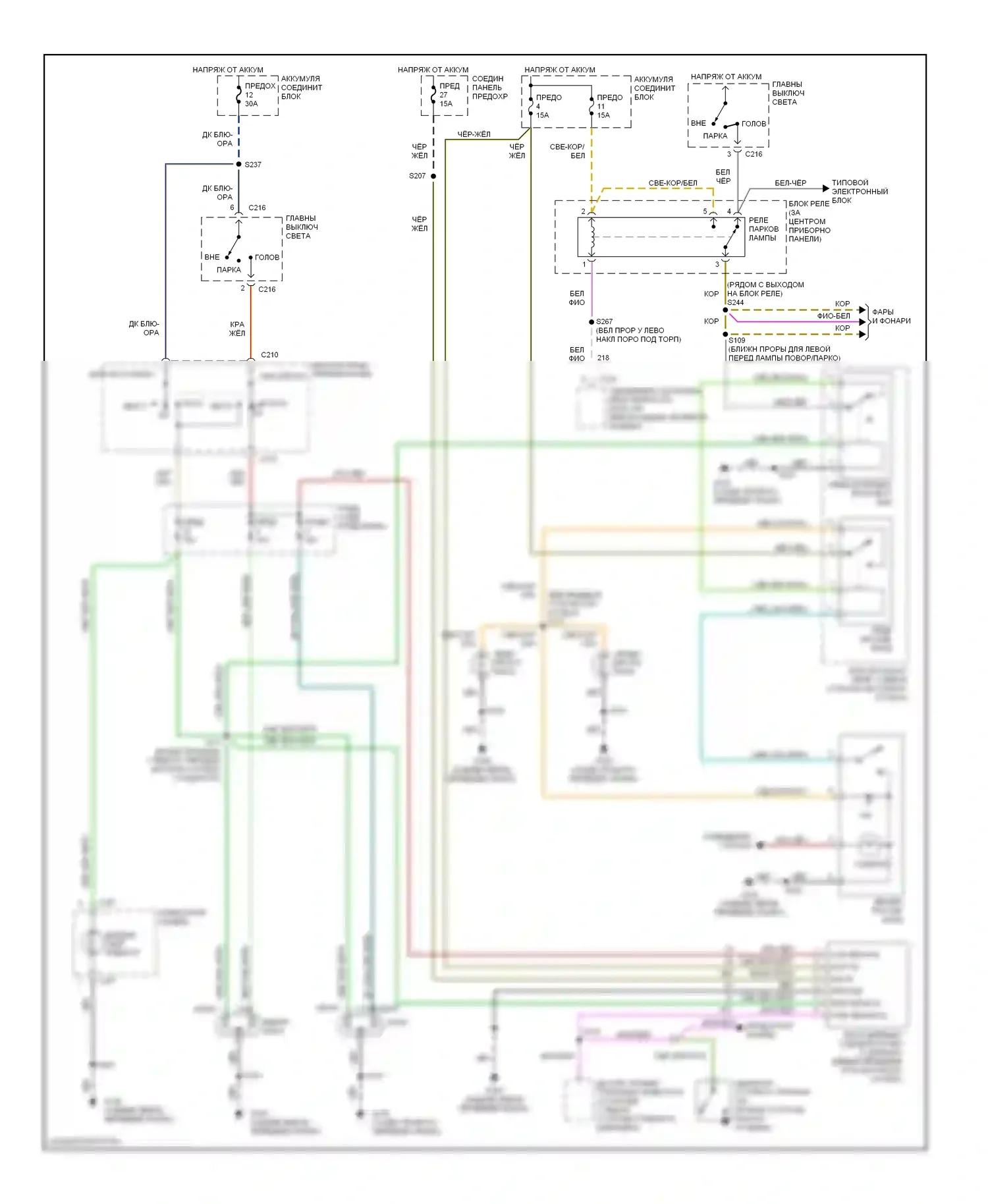 Mountaineer Mercury I рестайлинг (1997-2001): Электросхема фар 