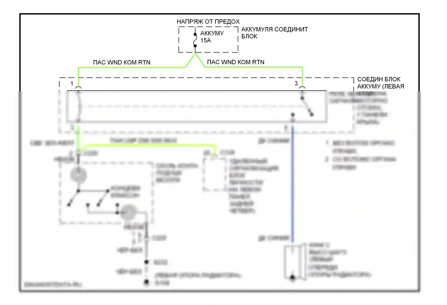 Mountaineer Mercury I рестайлинг (1997-2001): Электросхема клаксона 