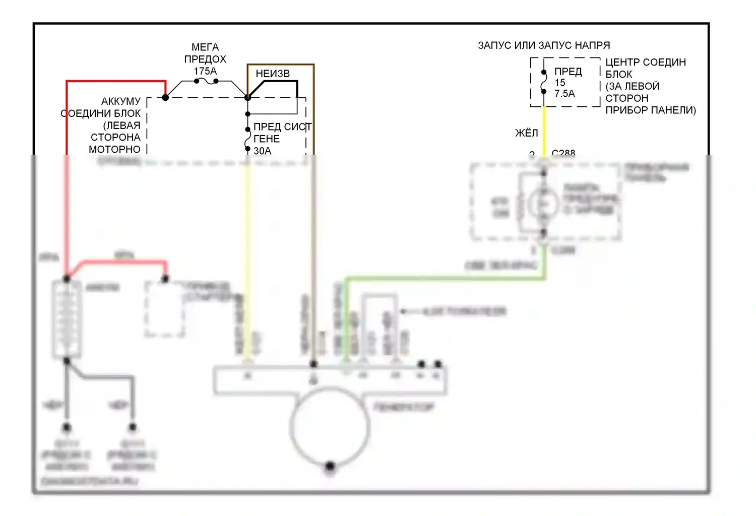 Mountaineer Mercury I рестайлинг (1997-2001): Электросхема генератора 
