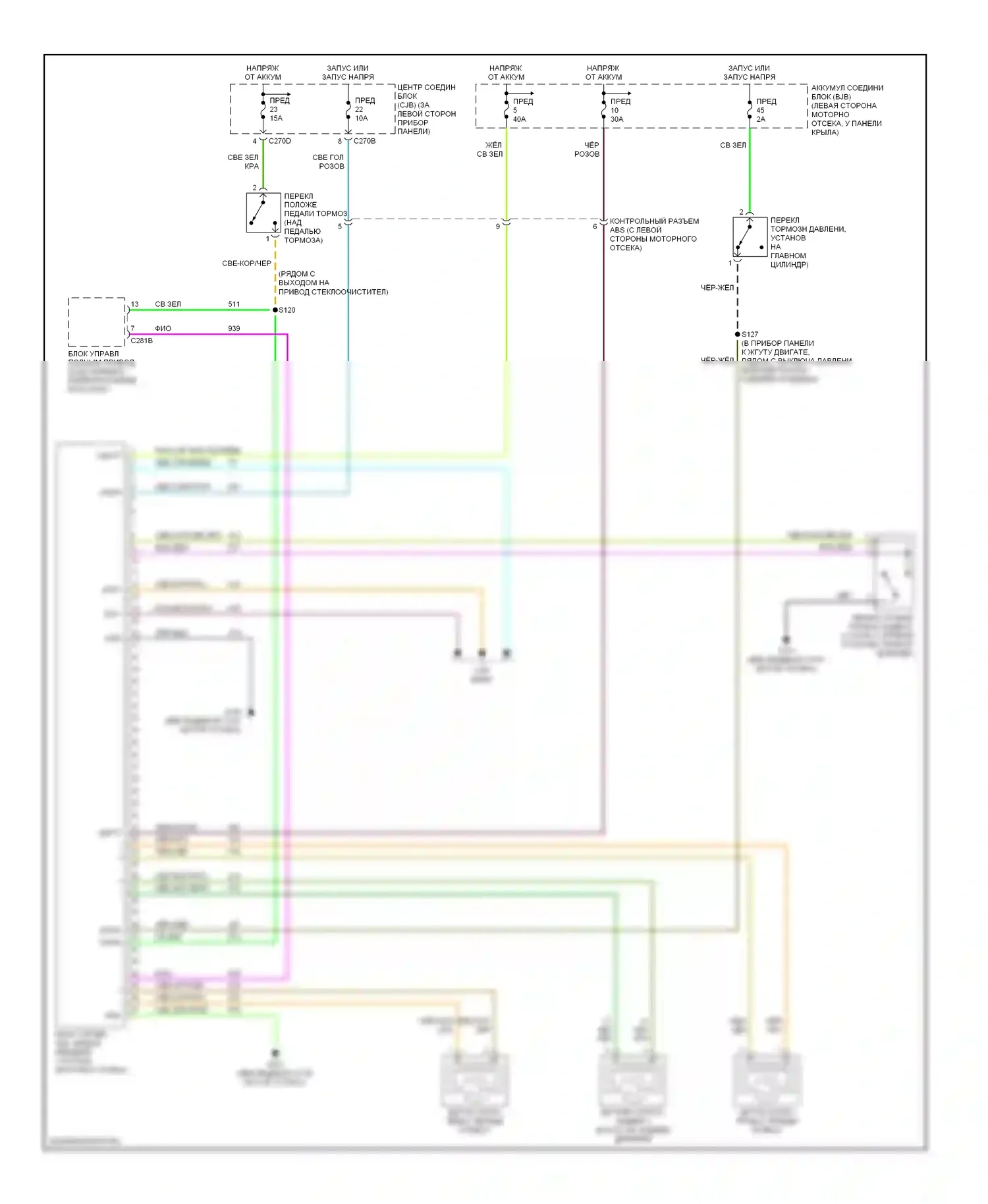 Mountaineer Mercury II (2001-2005): Антиблокировочная система abs электросхема, без ivd 