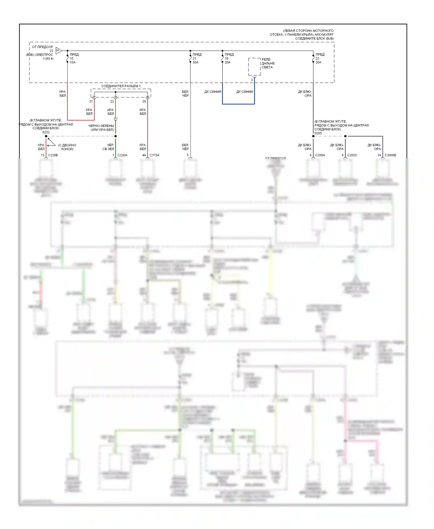 Mountaineer Mercury II (2001-2005): Электросхема блока предохранителей реле (3 из 4) 