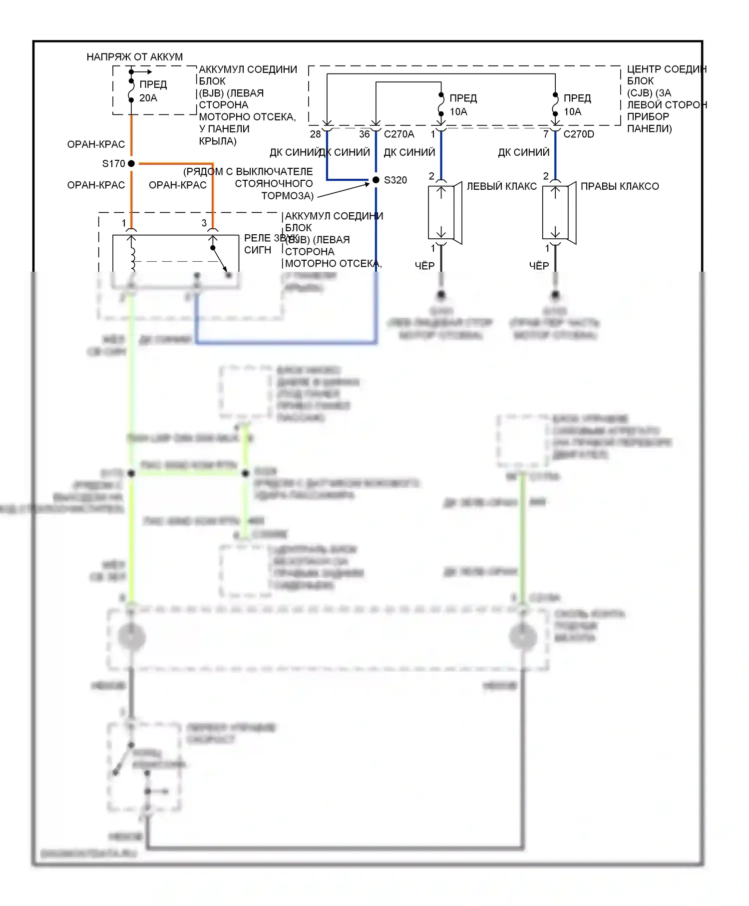 Mountaineer Mercury II (2001-2005): Электросхема клаксона 