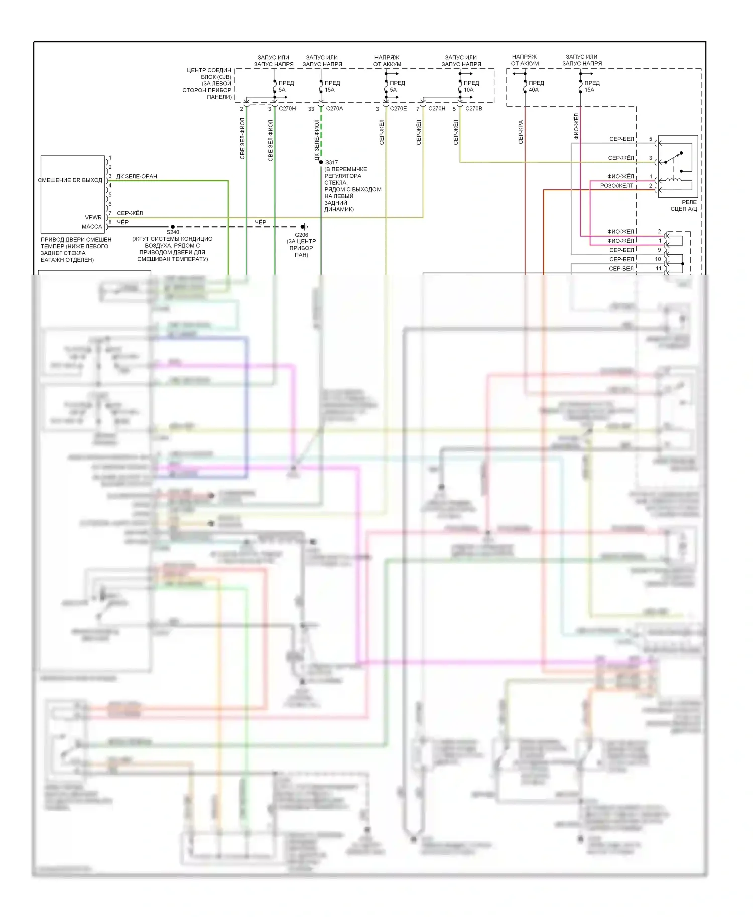 Mountaineer Mercury II (2001-2005): Электросхема ручного кондиционера, без раздвижной крыши (1 из 2) 