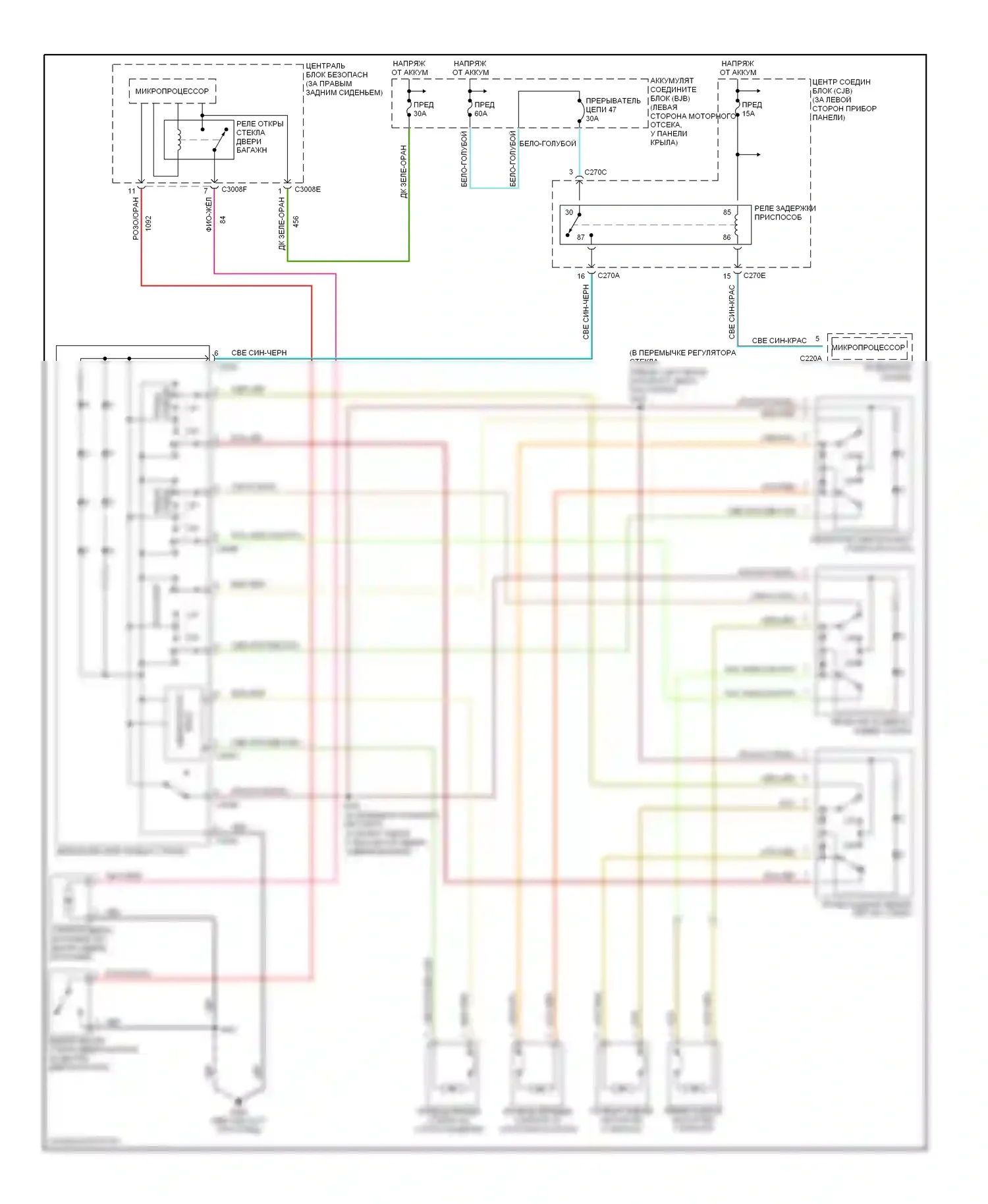Mountaineer Mercury II (2001-2005): Стеклоподъемники электросхема 