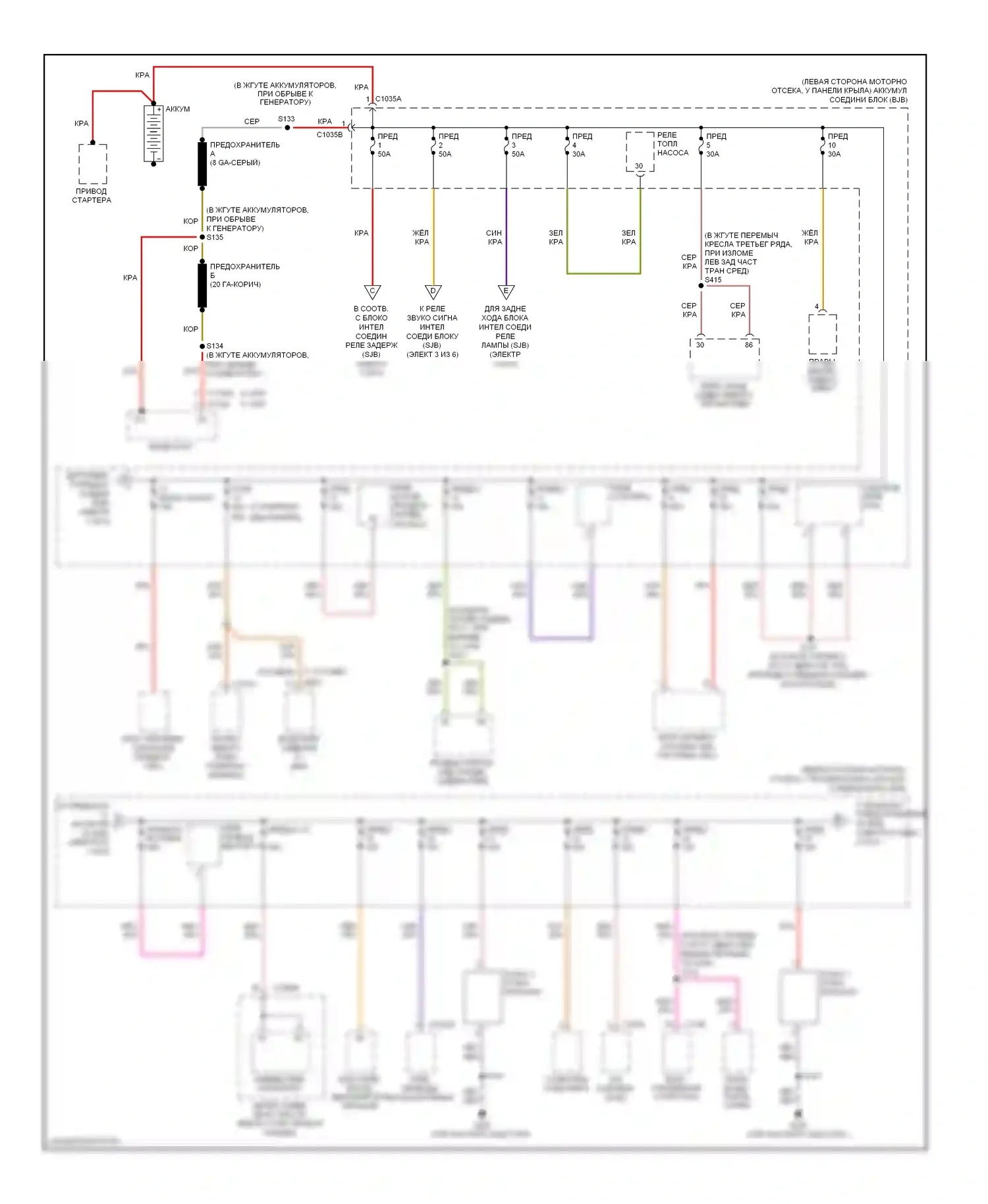 Mountaineer Mercury III (2005-2010): Электросхема блока предохранителей реле (1 из 6) 