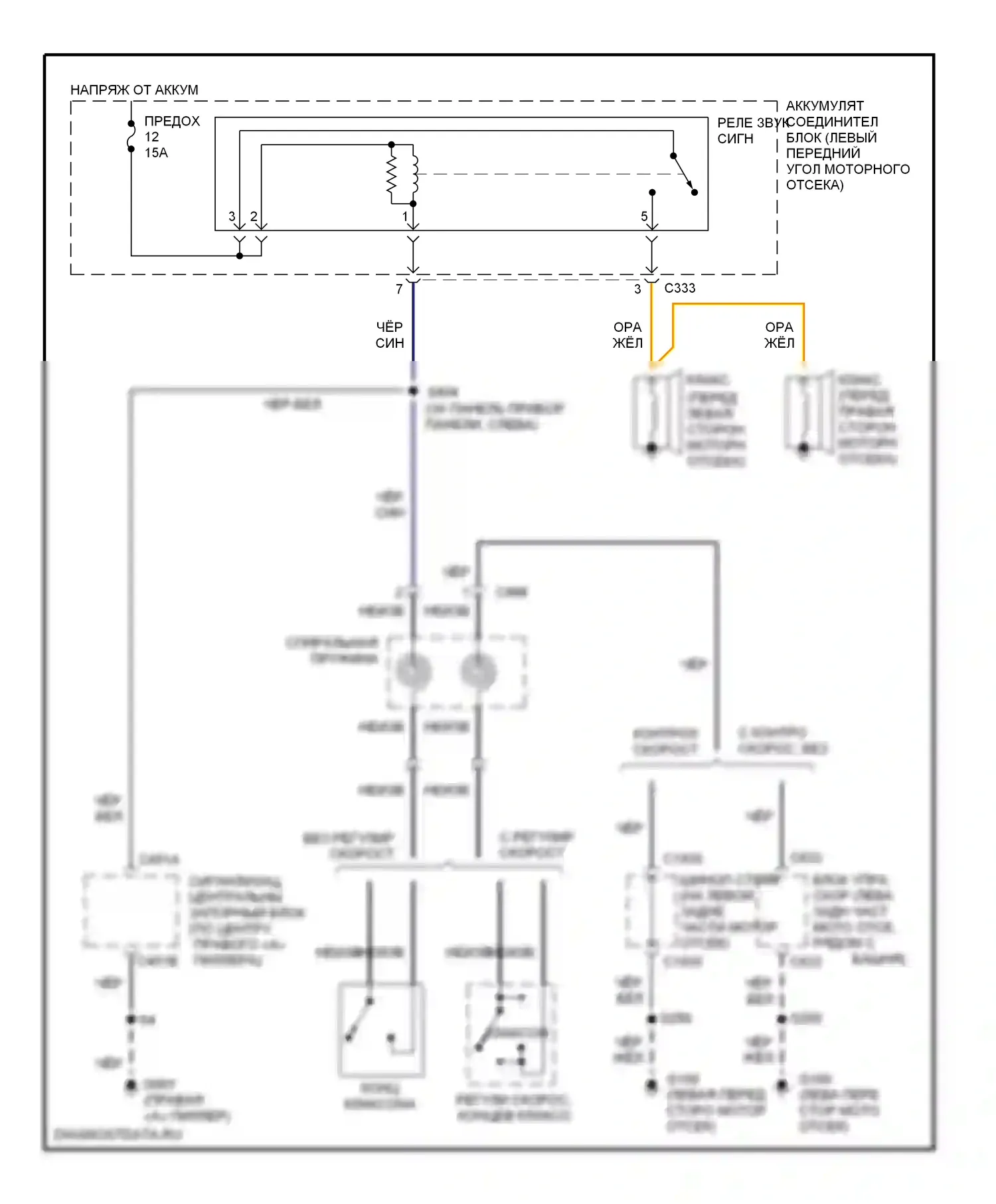 Mystique Mercury I (1994-2000): Электросхема клаксона 
