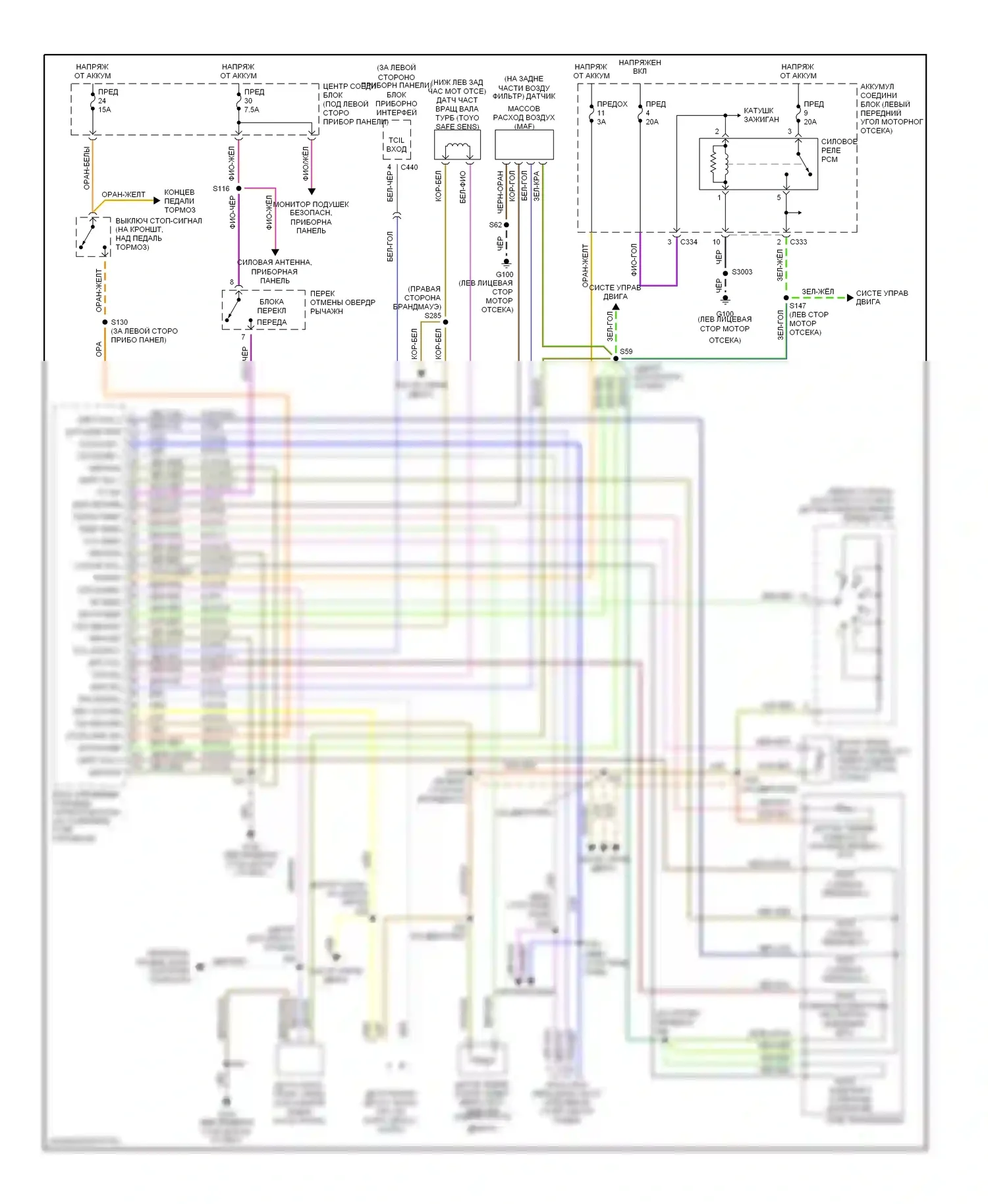Mystique Mercury I (1994-2000): 2.0л, электросхема коробки передач 