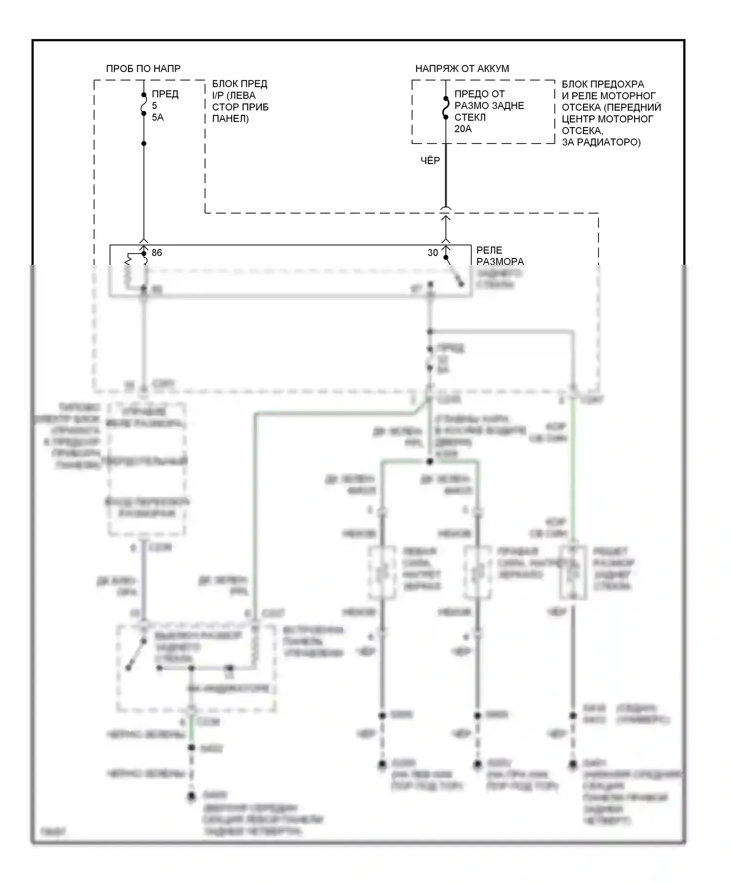 Sable Mercury III (1995-1999): Электросхема подогрева 