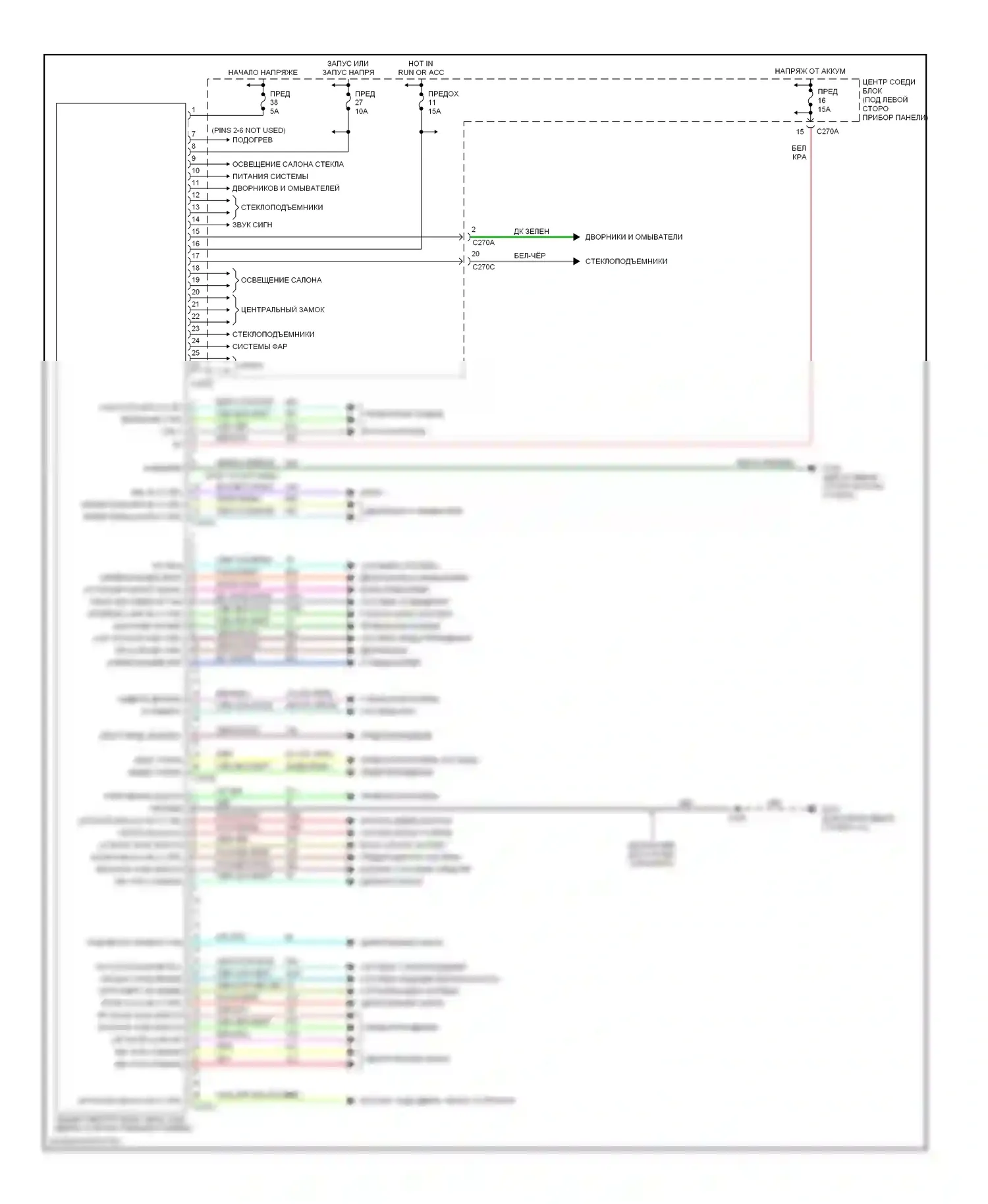 Sable Mercury IV (1999-2005): Электросхема блоков управления кузовом 
