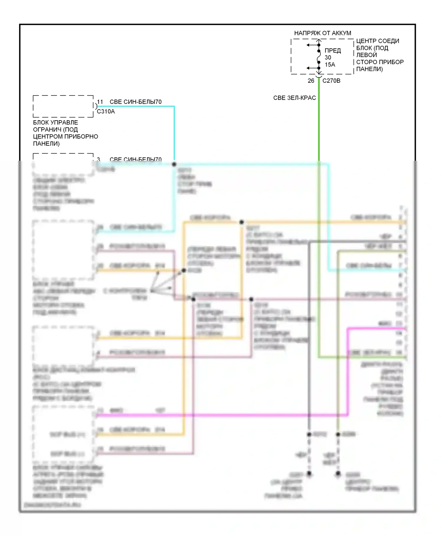 Sable Mercury IV (1999-2005): Can шина электросхема 