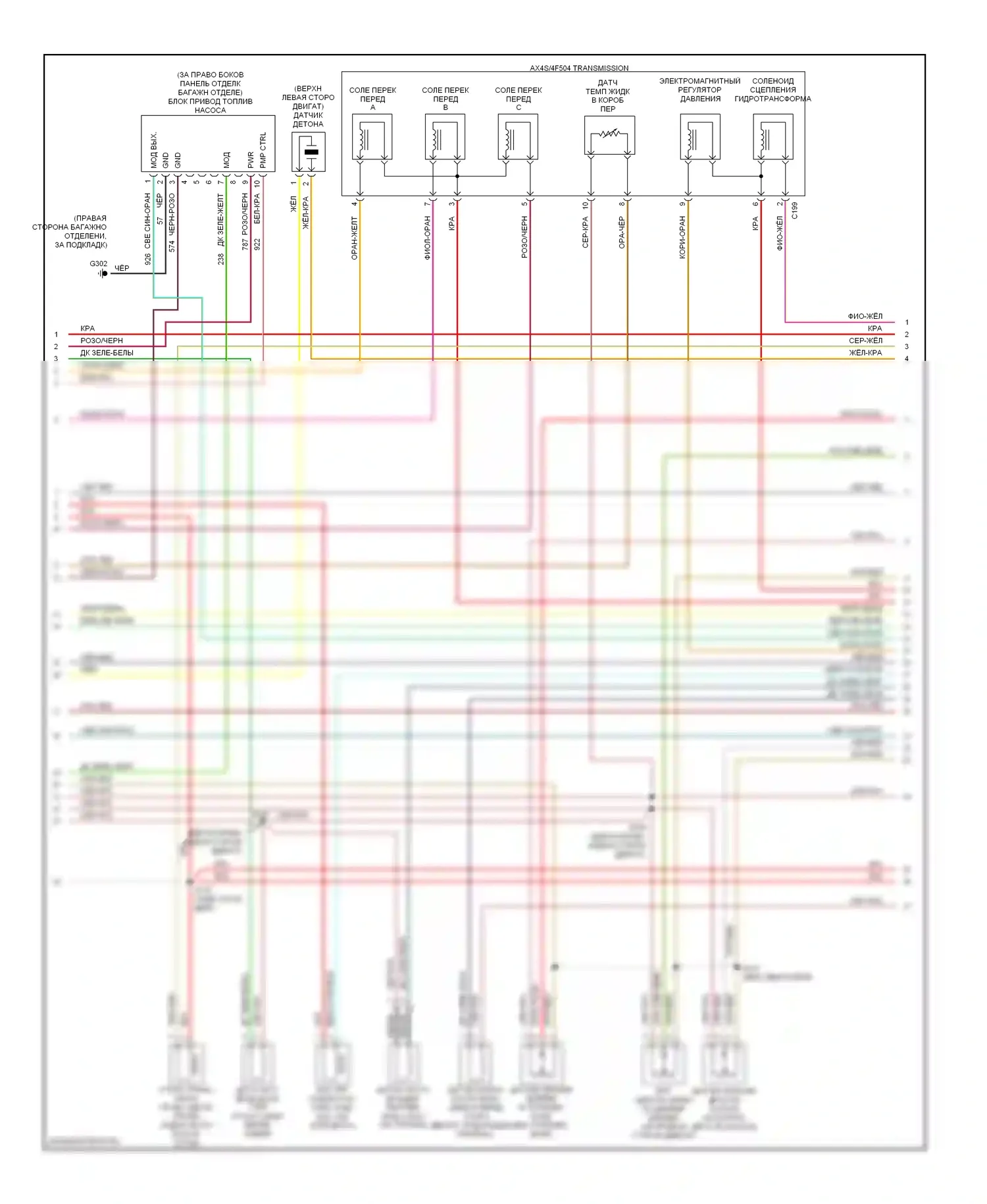 Sable Mercury IV (1999-2005): Электросхема двигателя 3.0l 24-valve (3 из 4) 