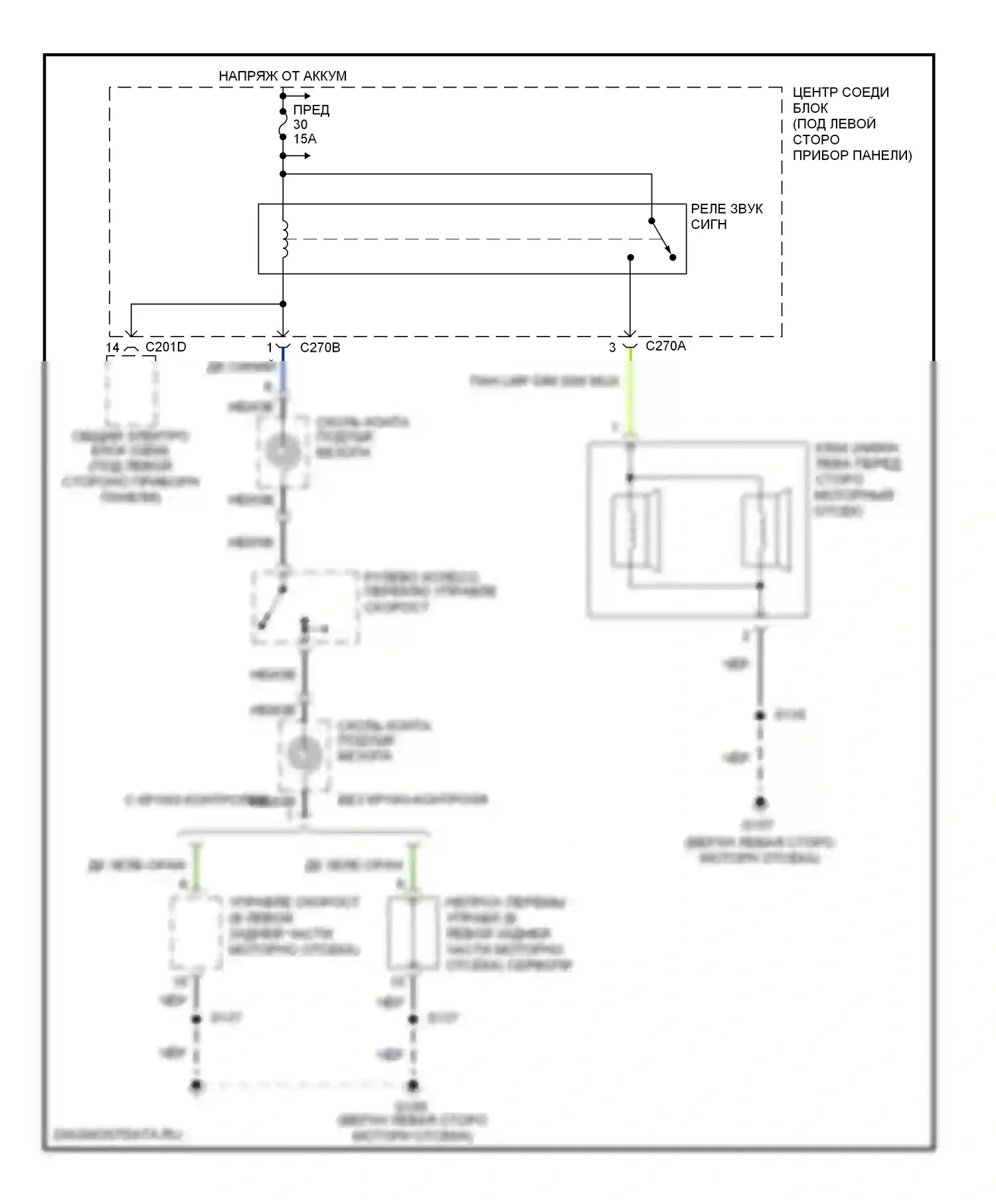 Sable Mercury IV (1999-2005): Электросхема клаксона 