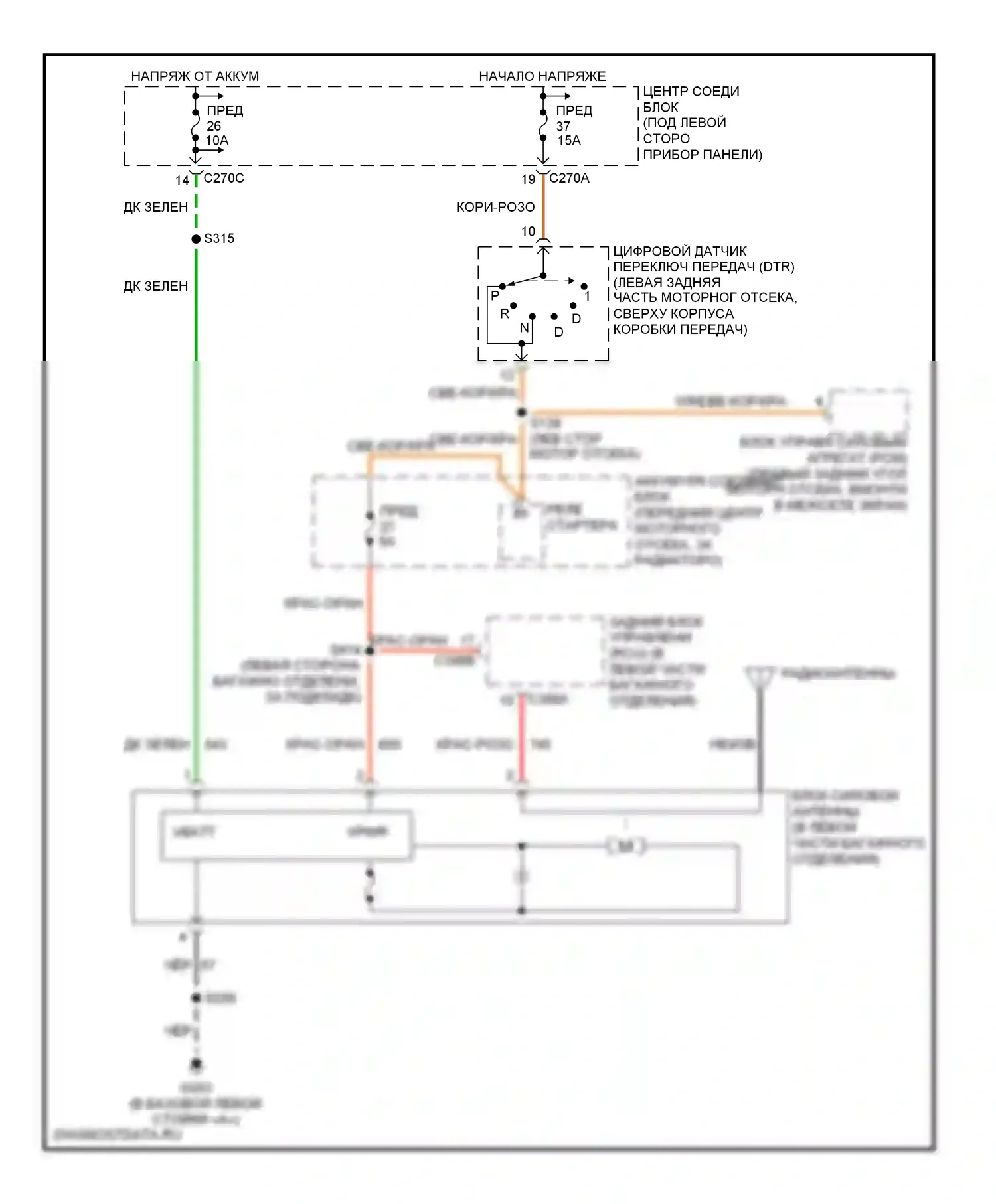 Sable Mercury IV (1999-2005): Электросхема силовой антенны 