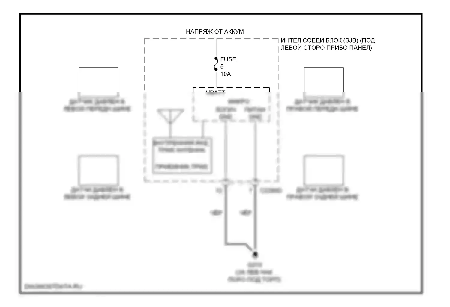 Sable Mercury V (2007-2009): Электросхема контроля давления в шинах 