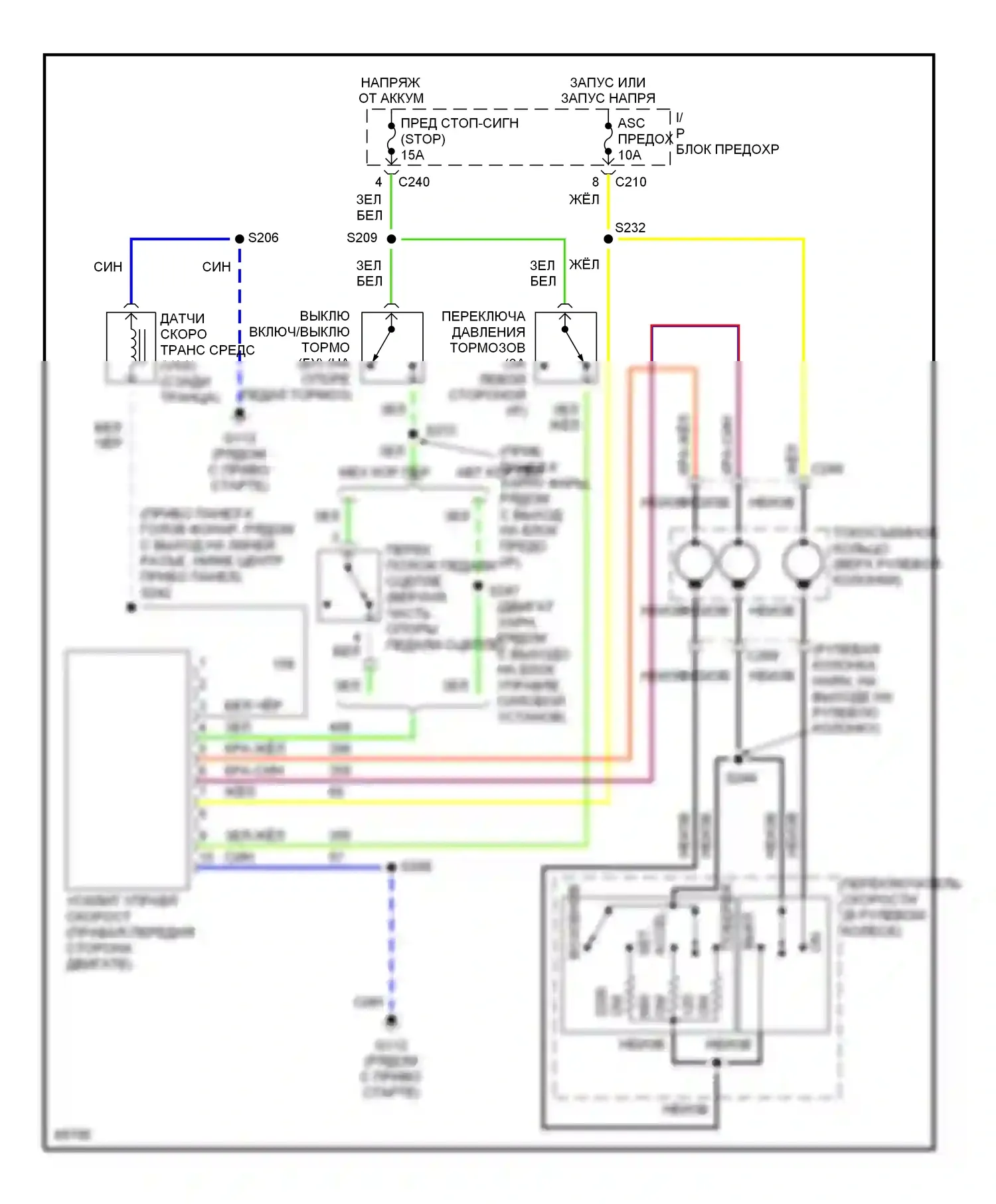 Tracer Mercury I (1991-1999): Электросхема круиз-контроля 