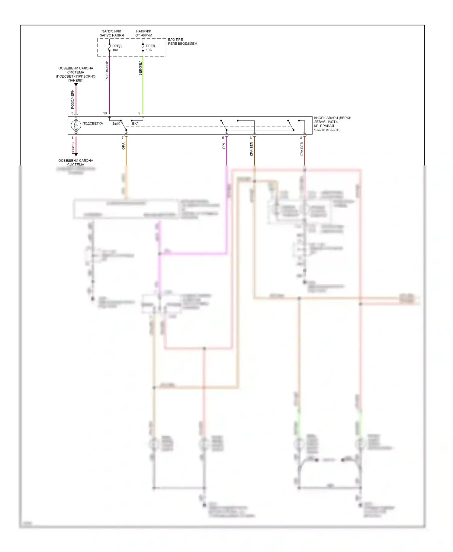Villager Mercury I (1992-1998): Электросхема фар и фонарей (1 из 2) 
