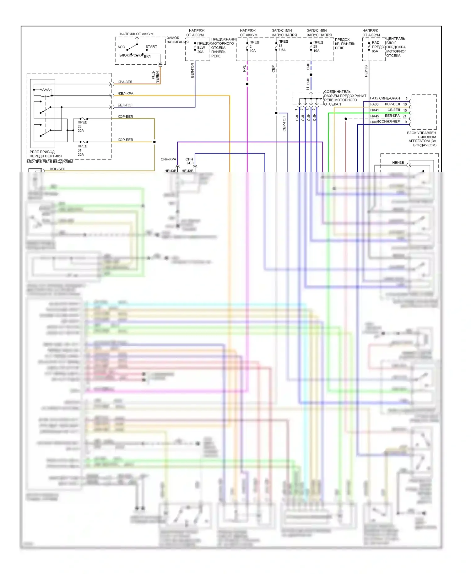 Villager Mercury I (1992-1998): Электросхема кондиционера, ручной кондиционер 