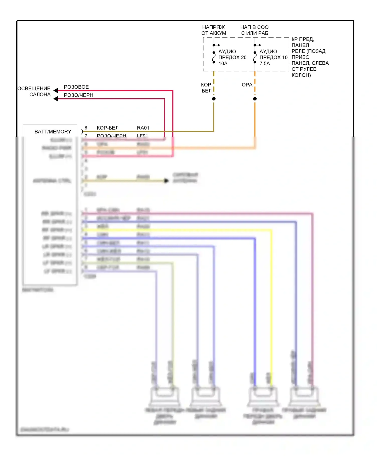 Villager Mercury I (1992-1998): Электросхемы радиосвязи, базовой магнитолы 