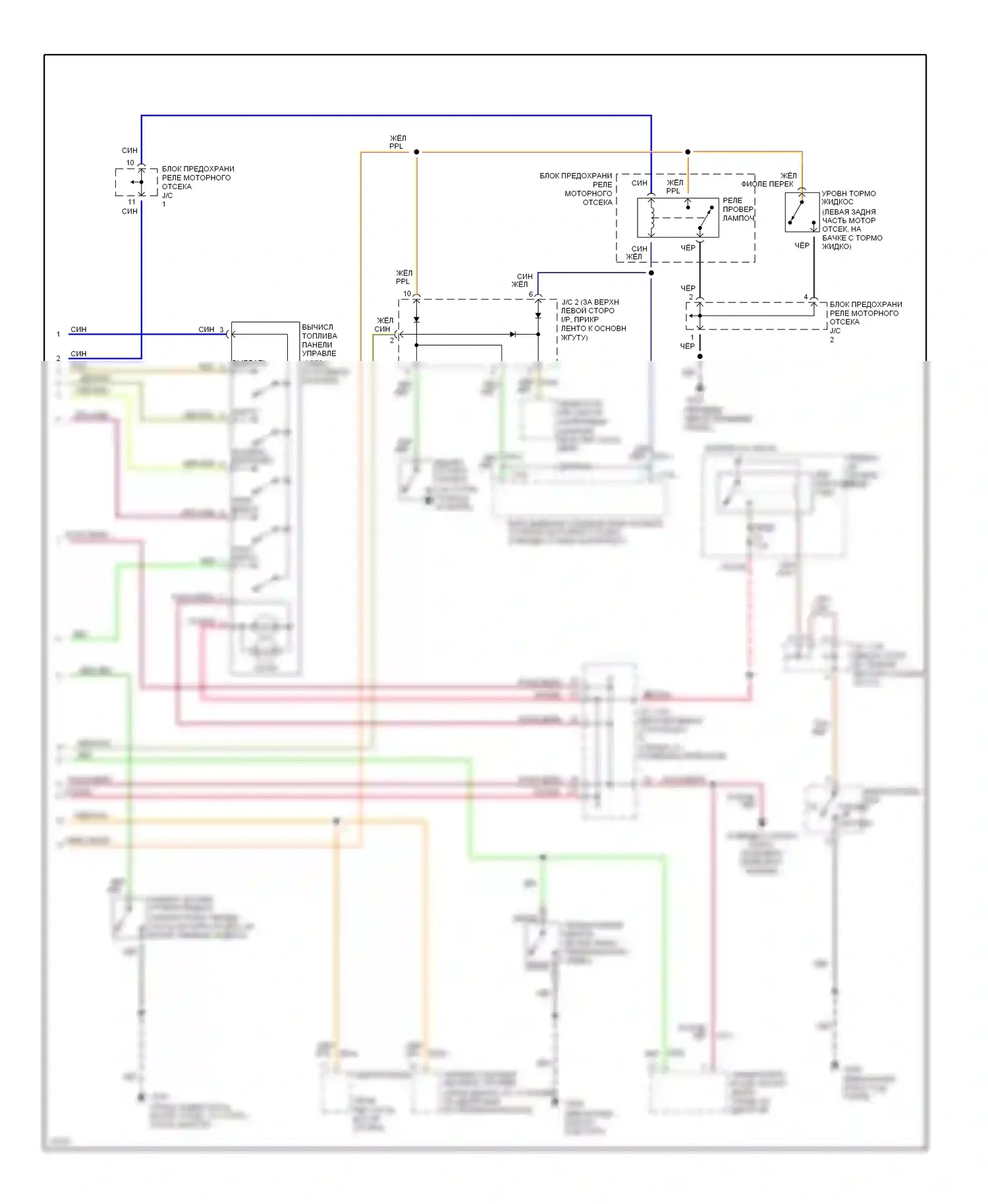 Villager Mercury I (1992-1998): Электросхема приборной панели, электронная панель (2 из 2) 