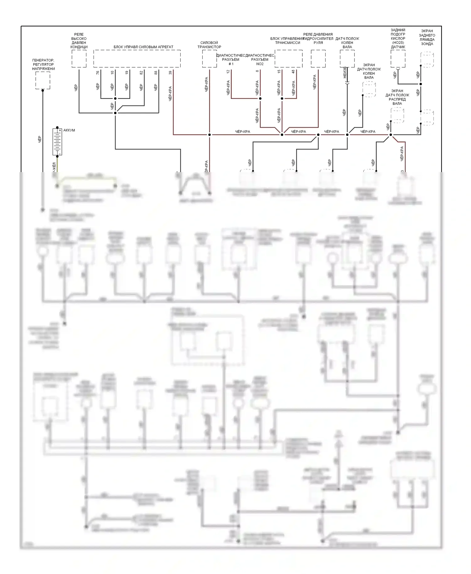 Villager Mercury I (1992-1998): Электросхема точек подключения масс (1 из 3) 