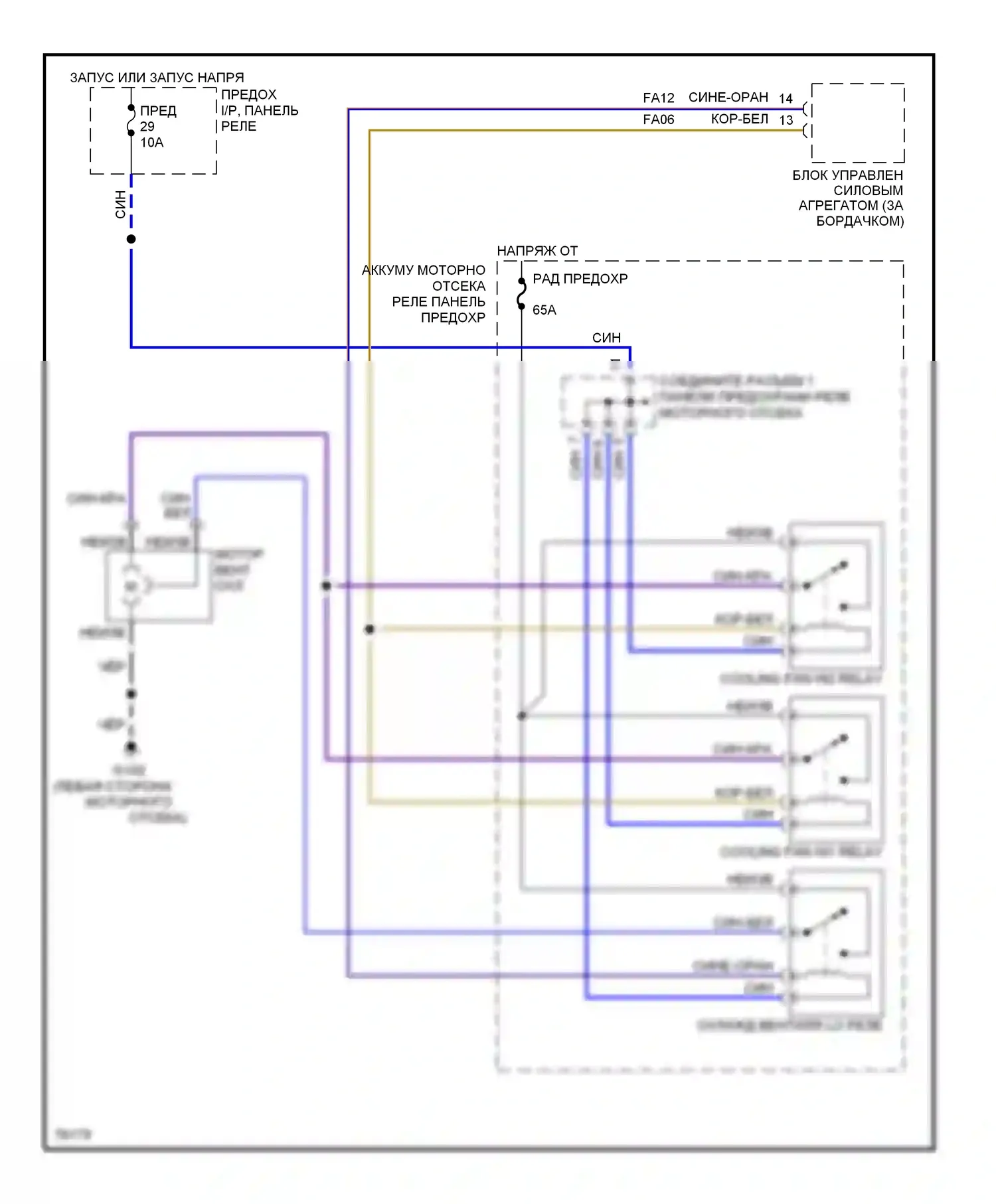 Villager Mercury I (1992-1998): Электросхема вентилятора охлаждения 