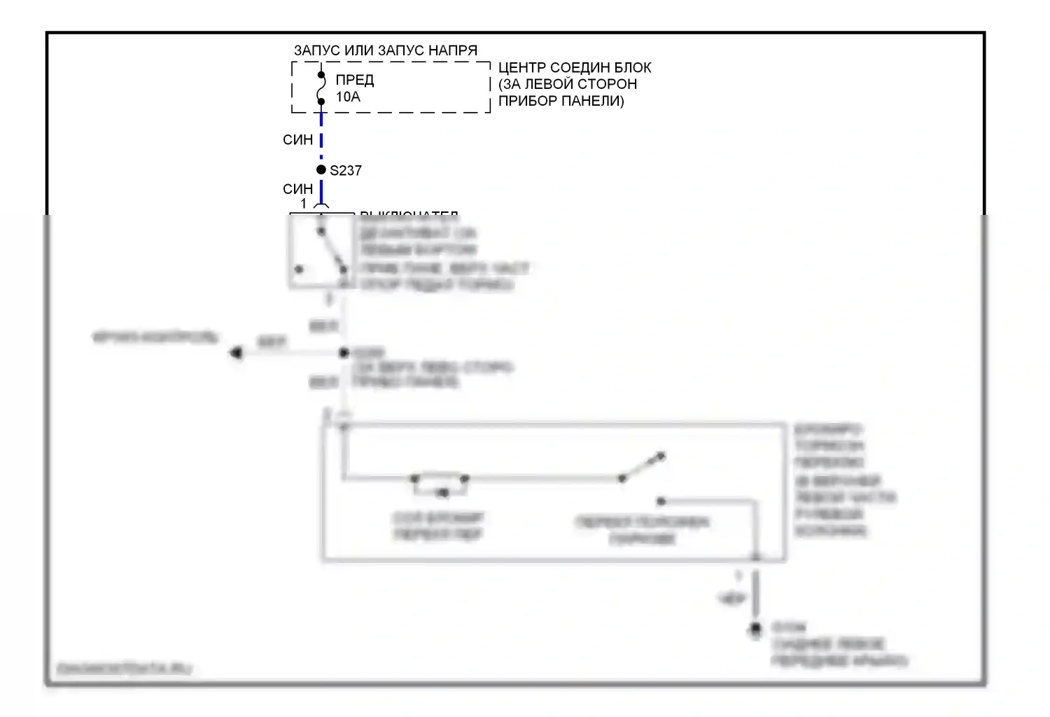 Villager Mercury II (1998-2002): Электросхема блокировки селектора 