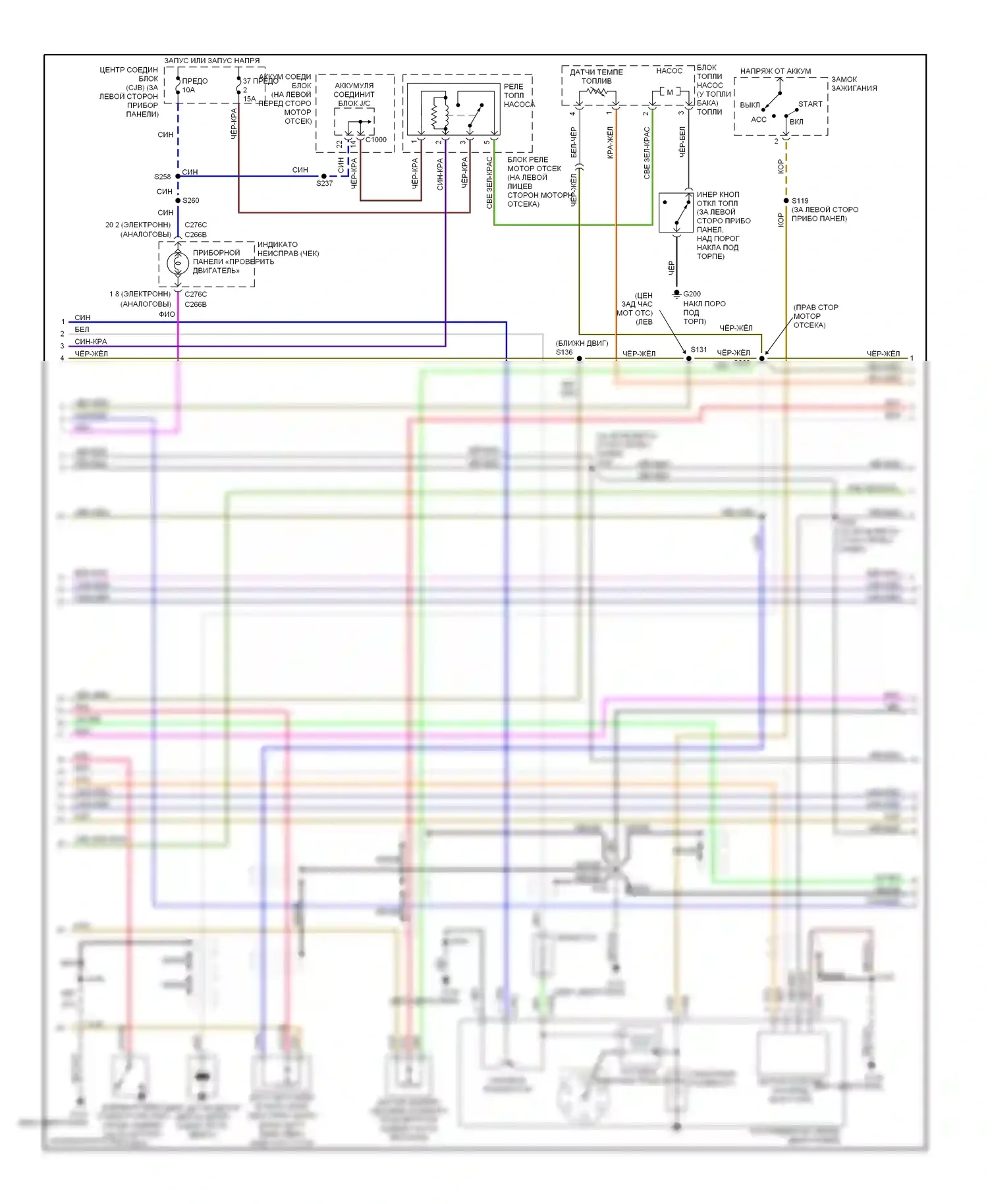 Villager Mercury II (1998-2002): Электросхема двигателя 3.3ls (2 из 3) 