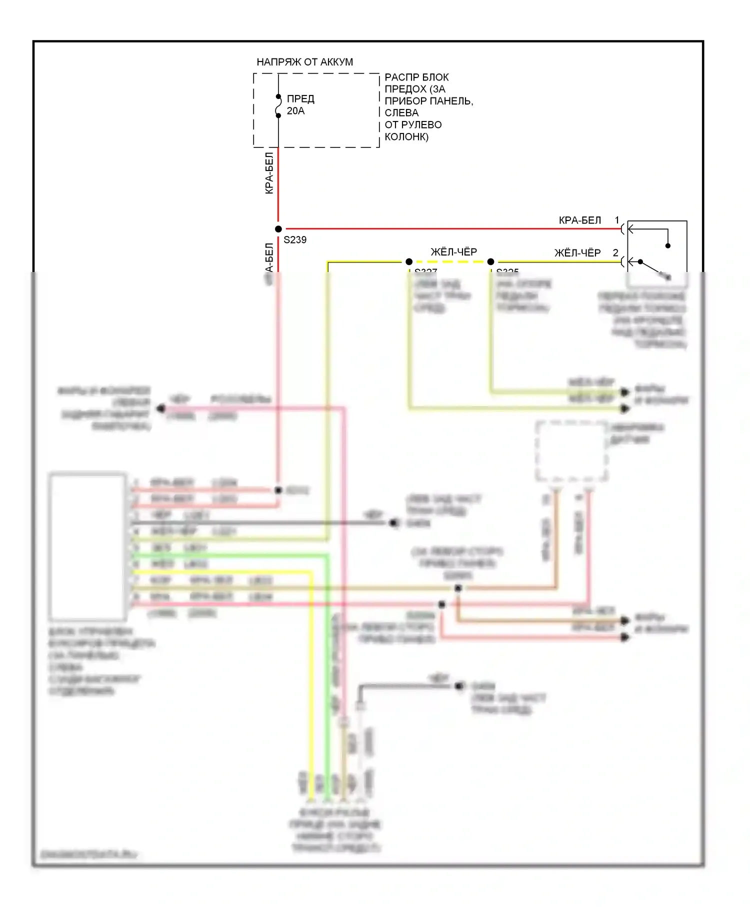 Villager Mercury II (1998-2002): Электросхема буксировки прицепа 