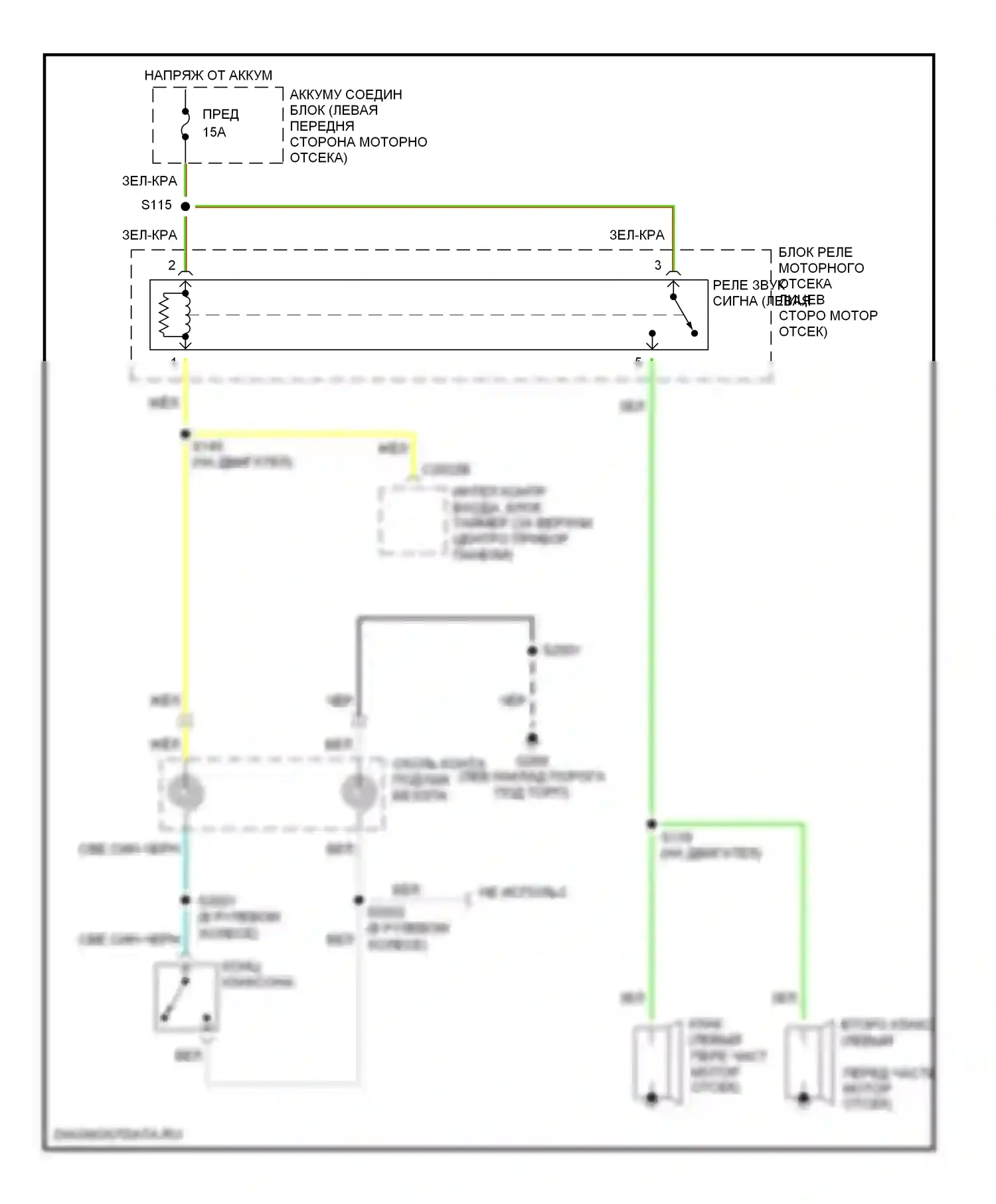 Villager Mercury II (1998-2002): Электросхема клаксона 