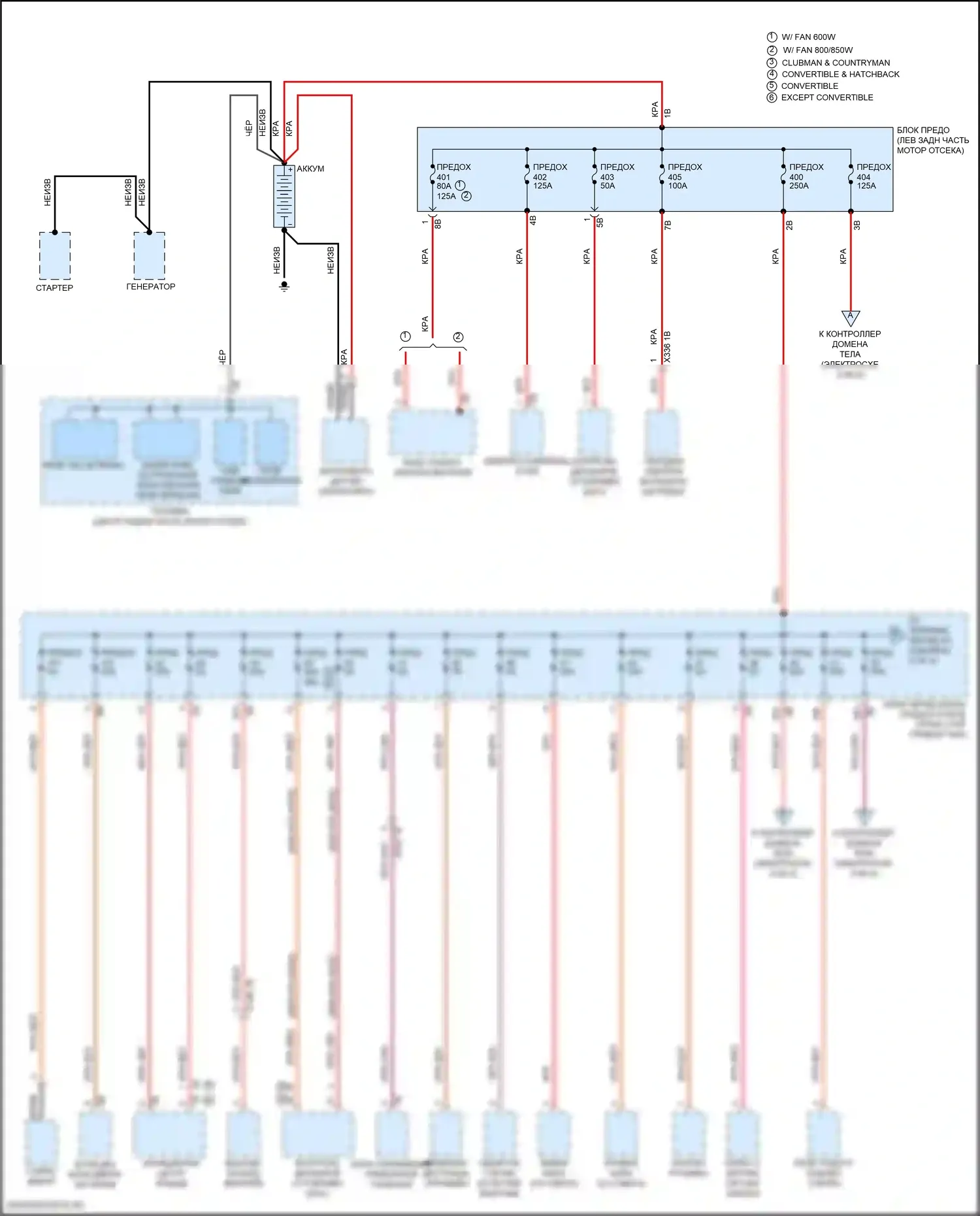 Cooper Clubman MINI II (2015-2019): Электросхема блока предохранителей реле (1 из 4) 
