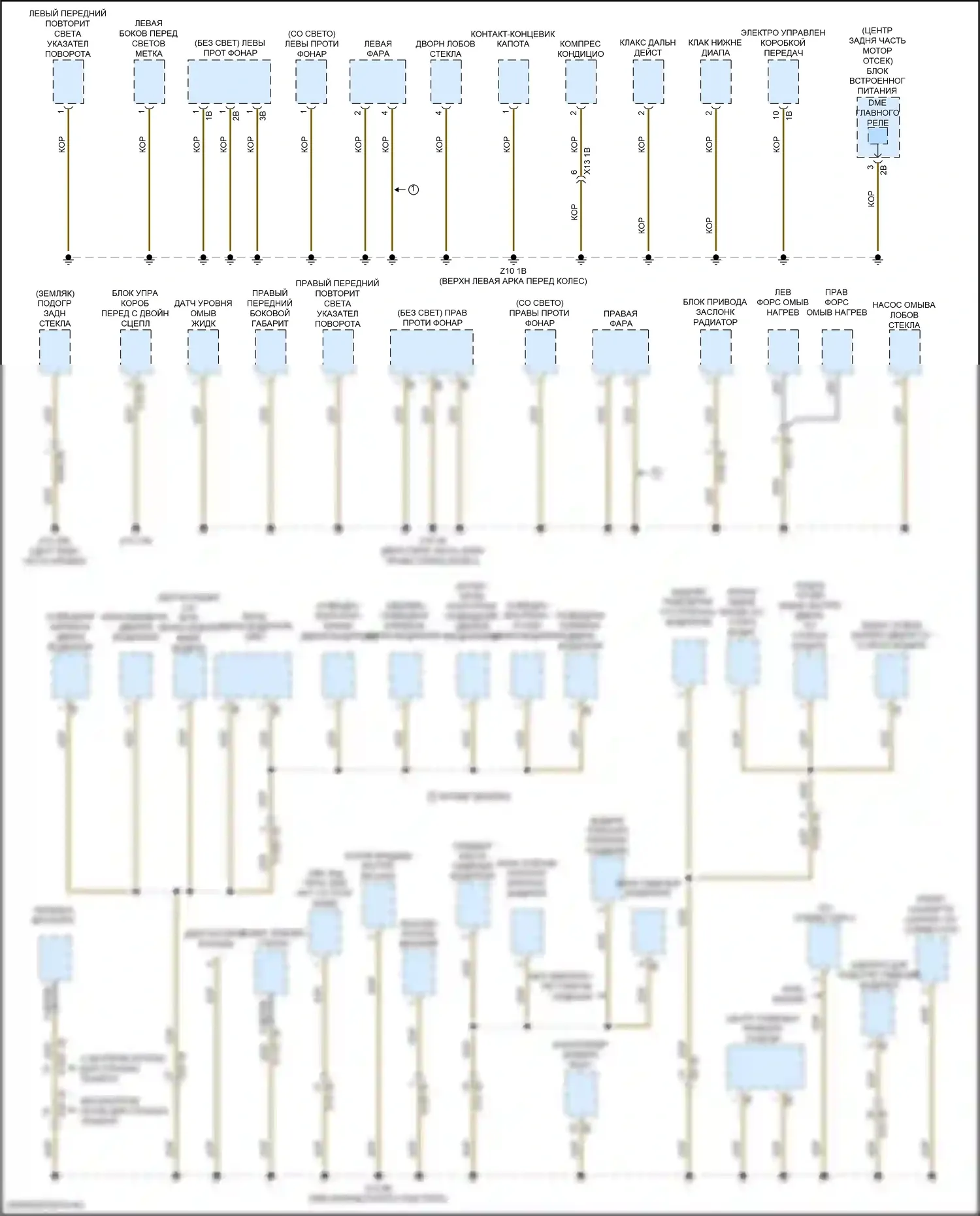 Cooper Clubman MINI II (2015-2019): Электросхема точек подключения масс (1 из 3) 