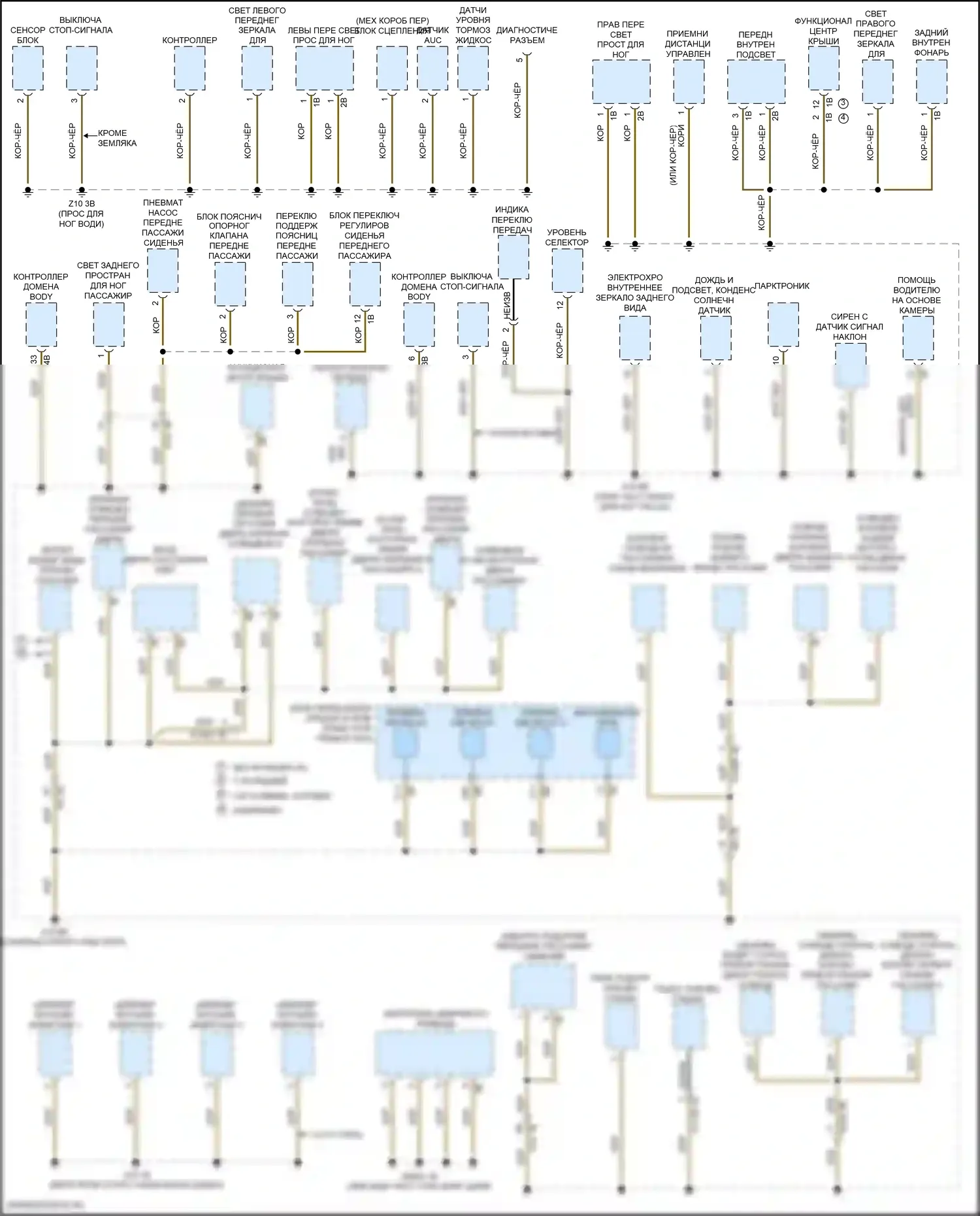 Cooper Clubman MINI II (2015-2019): Электросхема точек подключения масс (2 из 3) 