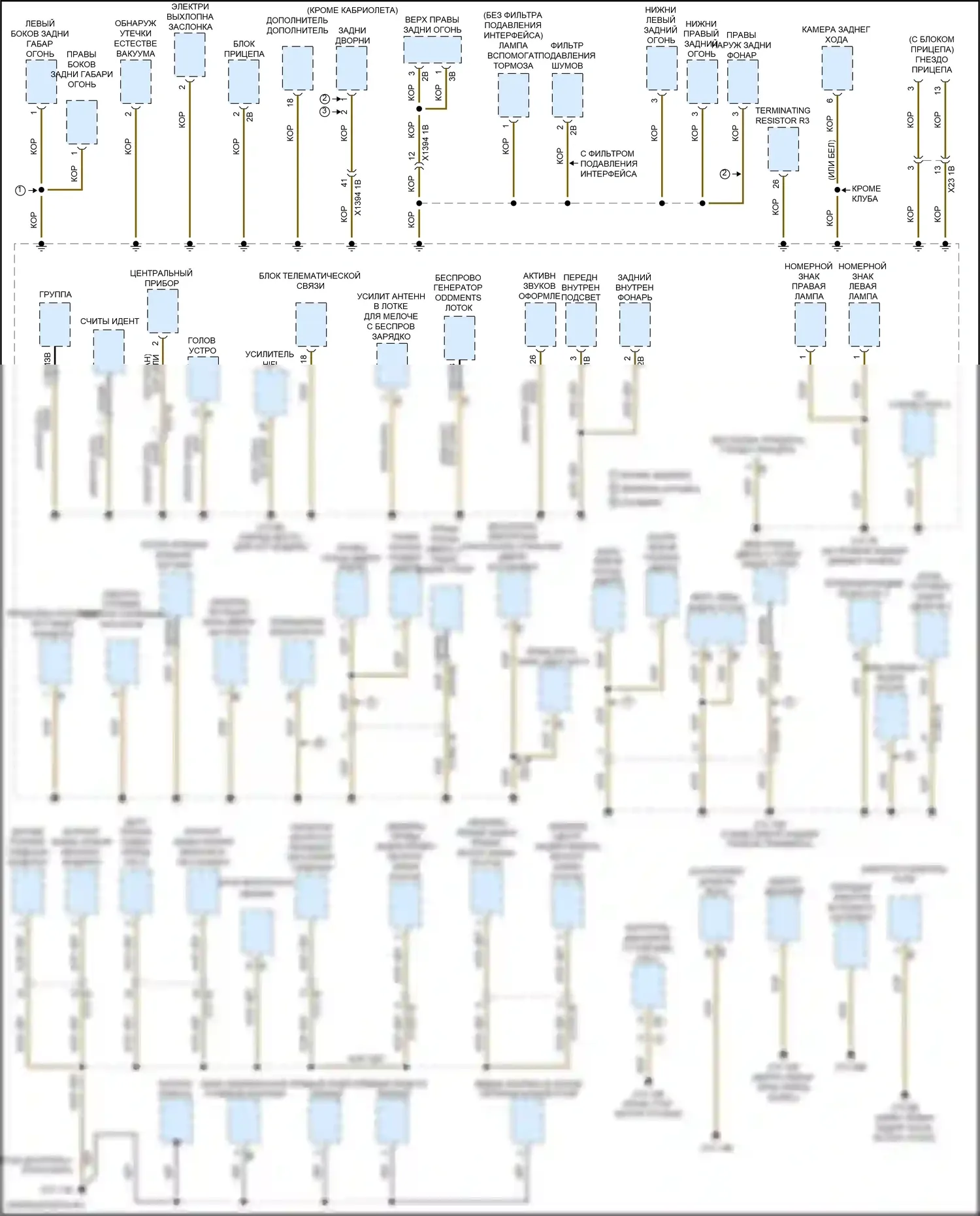 Cooper Clubman MINI II (2015-2019): Электросхема точек подключения масс (3 из 3) 