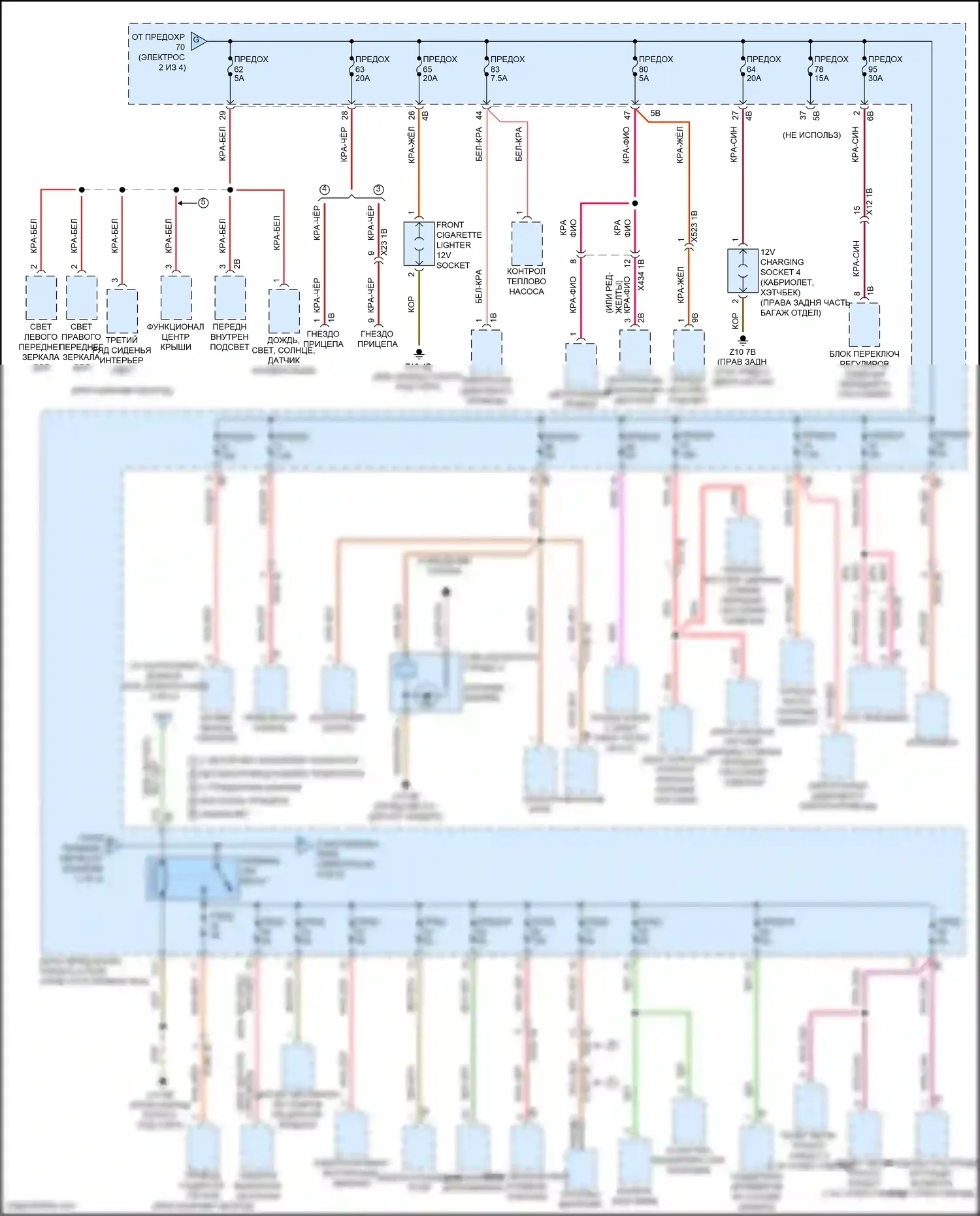 Cooper Countryman MINI II рестайлинг (2020-2023): Электросхема блока предохранителей реле (3 из 4) 