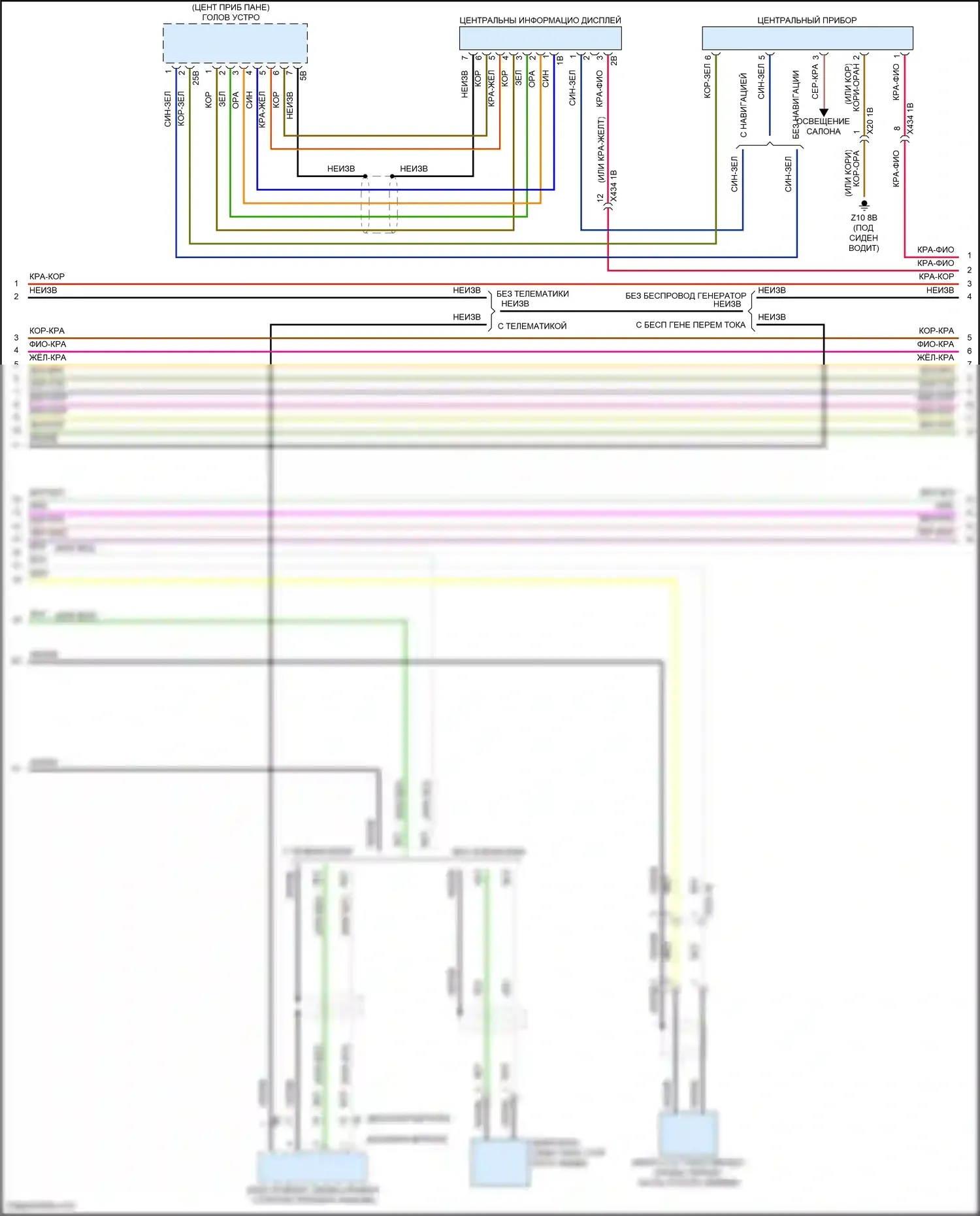 Cooper Countryman MINI II рестайлинг (2020-2023): Электросхема магнитолы, с базовой магнитолой и активным звуковым оформлением (2 из 4) 